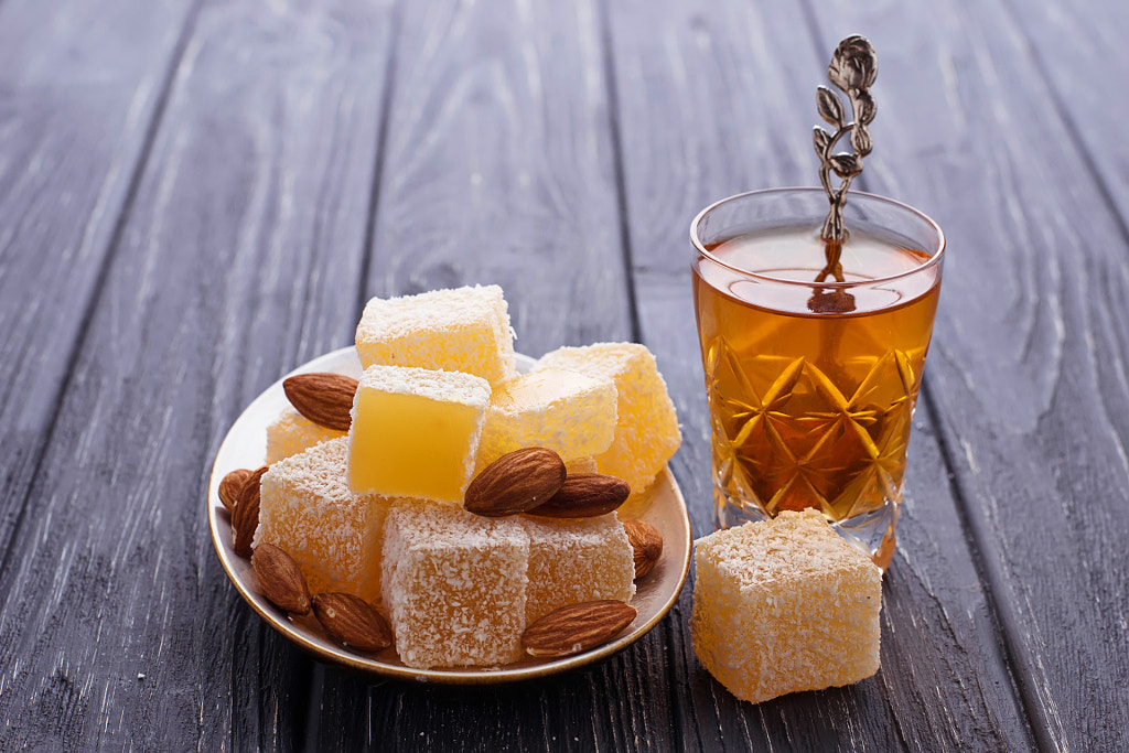 Traditional Turkish delight and tea by Yuliya Furman on 500px.com