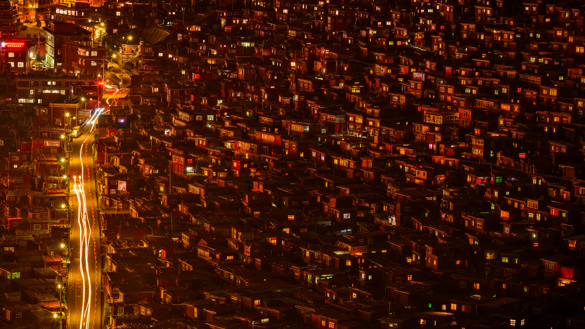 Nikon D800 sample photo. Monks' huts in tibetan area of sichuan province photography