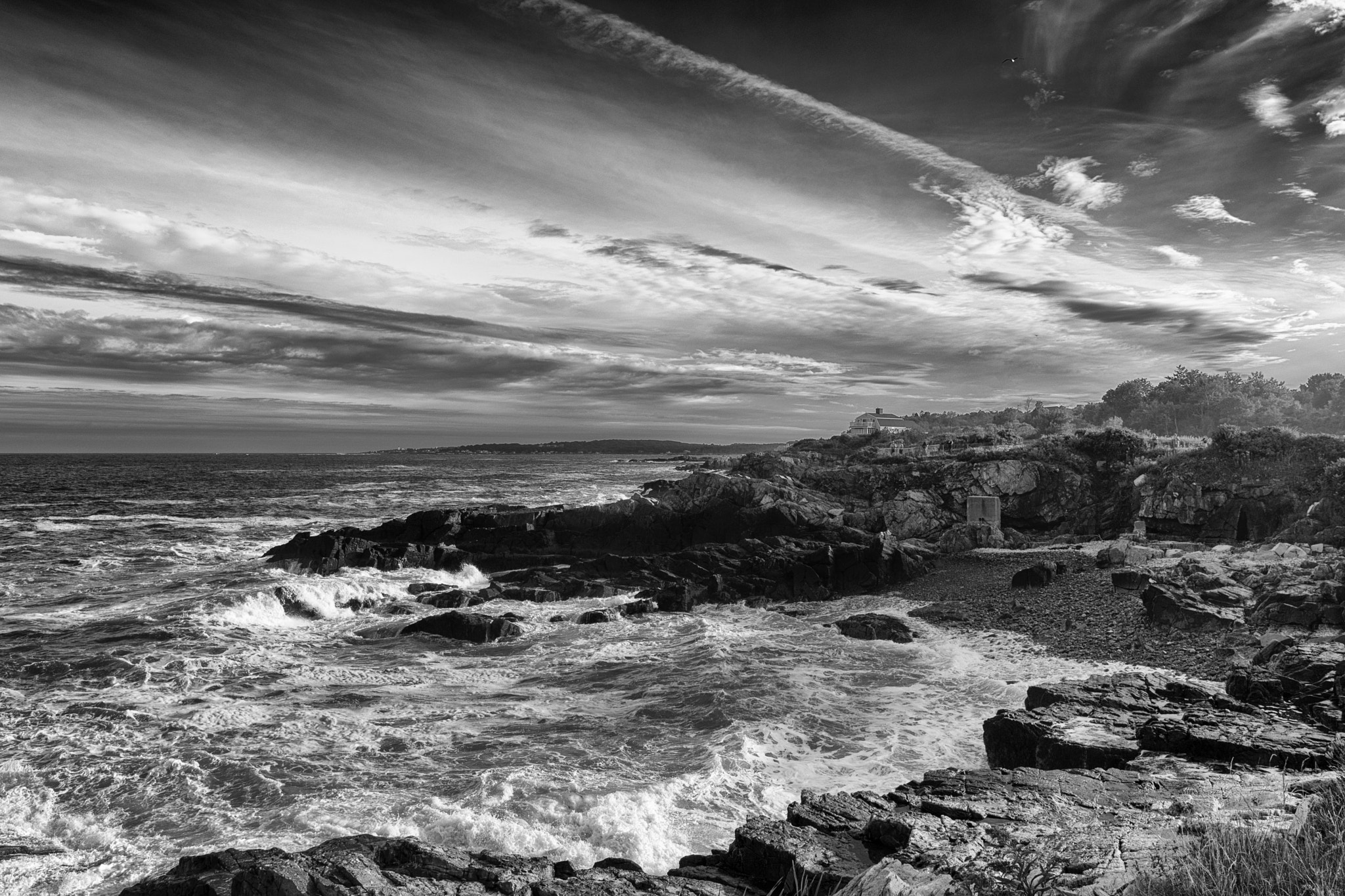 Nikon D5500 + Sigma 18-35mm F1.8 DC HSM Art sample photo. The house on the cliff (in black and white) photography