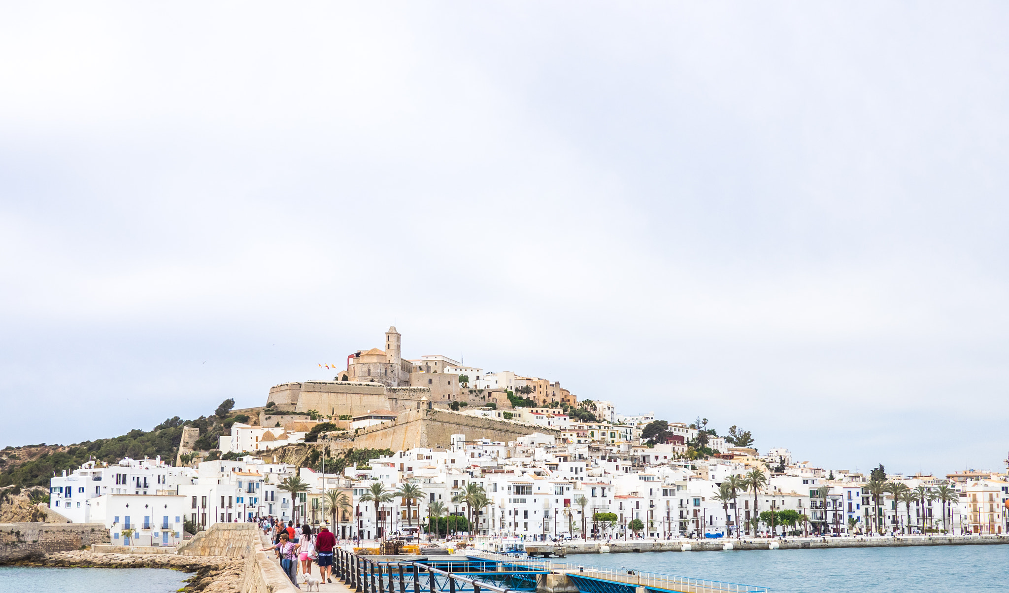 Olympus OM-D E-M1 + Panasonic Lumix G 20mm F1.7 ASPH sample photo. Panorama of ibiza old town photography