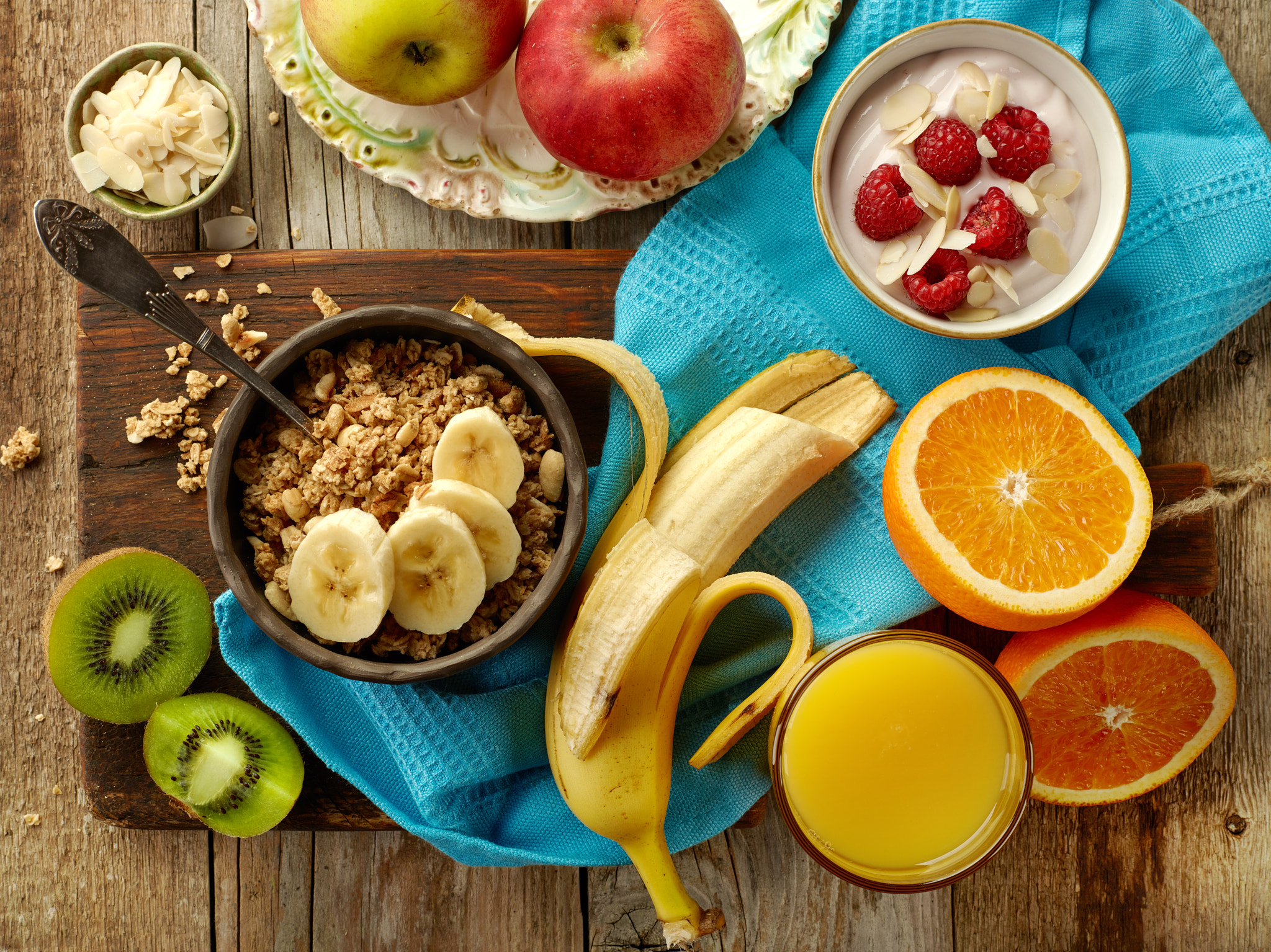 Phase One P65+ sample photo. Healthy breakfast ingredients photography