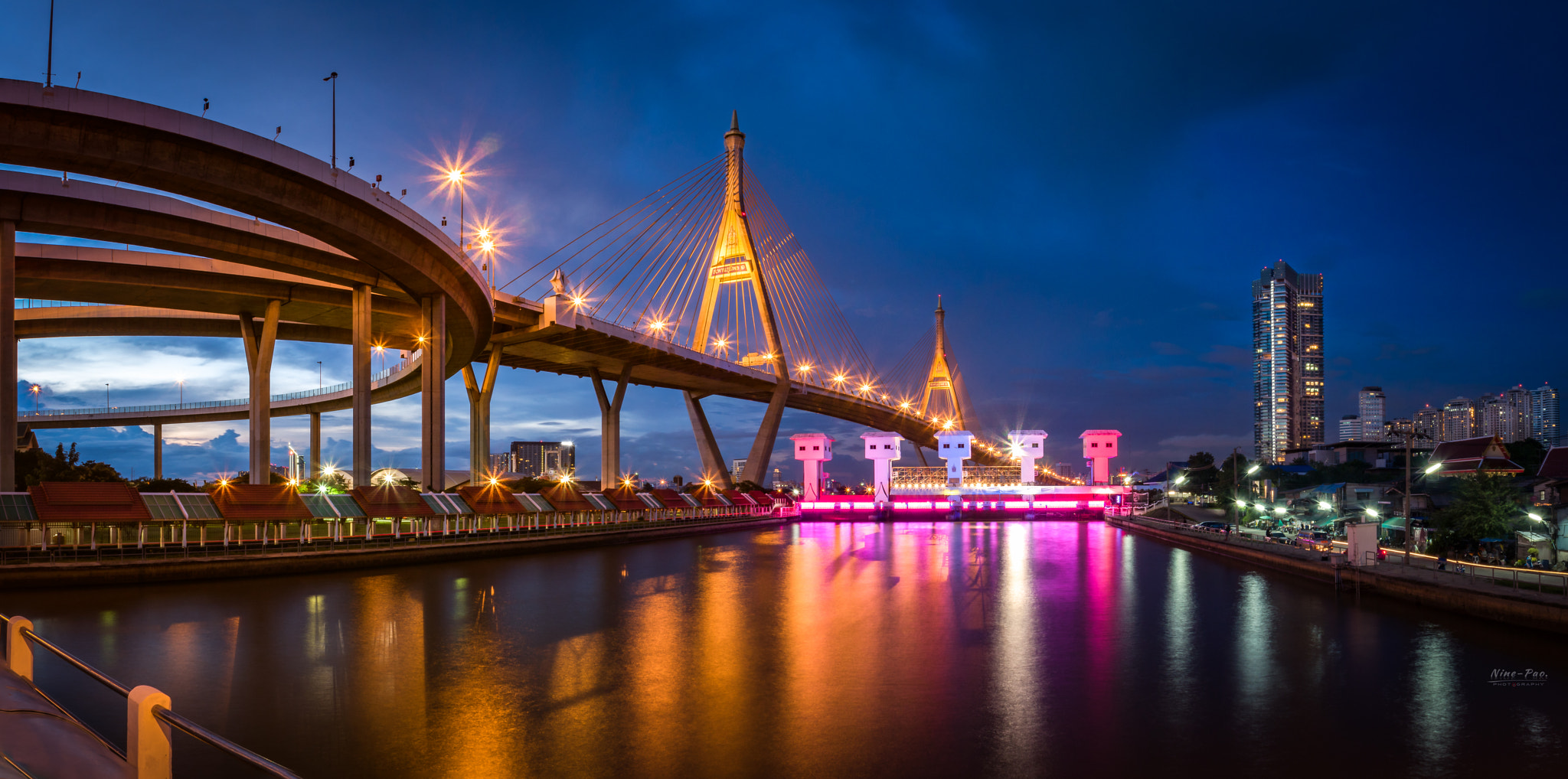 Olympus PEN E-PL7 + Olympus M.Zuiko Digital ED 14-42mm F3.5-5.6 EZ sample photo. King bhumibol bridge photography