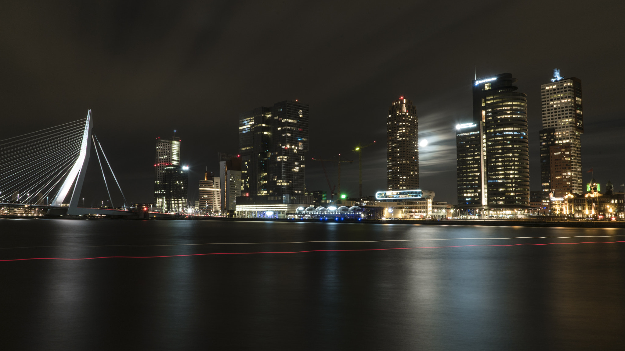 Sony a7S II sample photo. Rotterdam by night photography