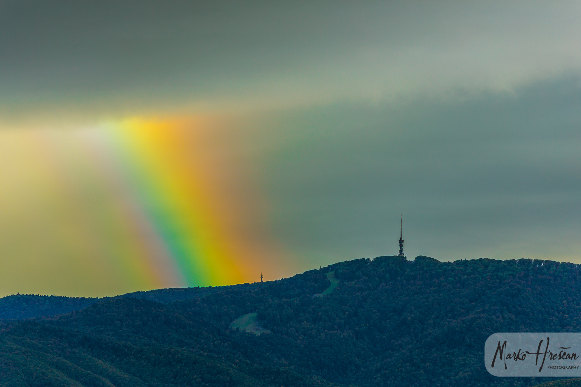 Canon EOS 6D + Canon EF 200mm F2.8L II USM sample photo. Rainbow behind sljeme photography