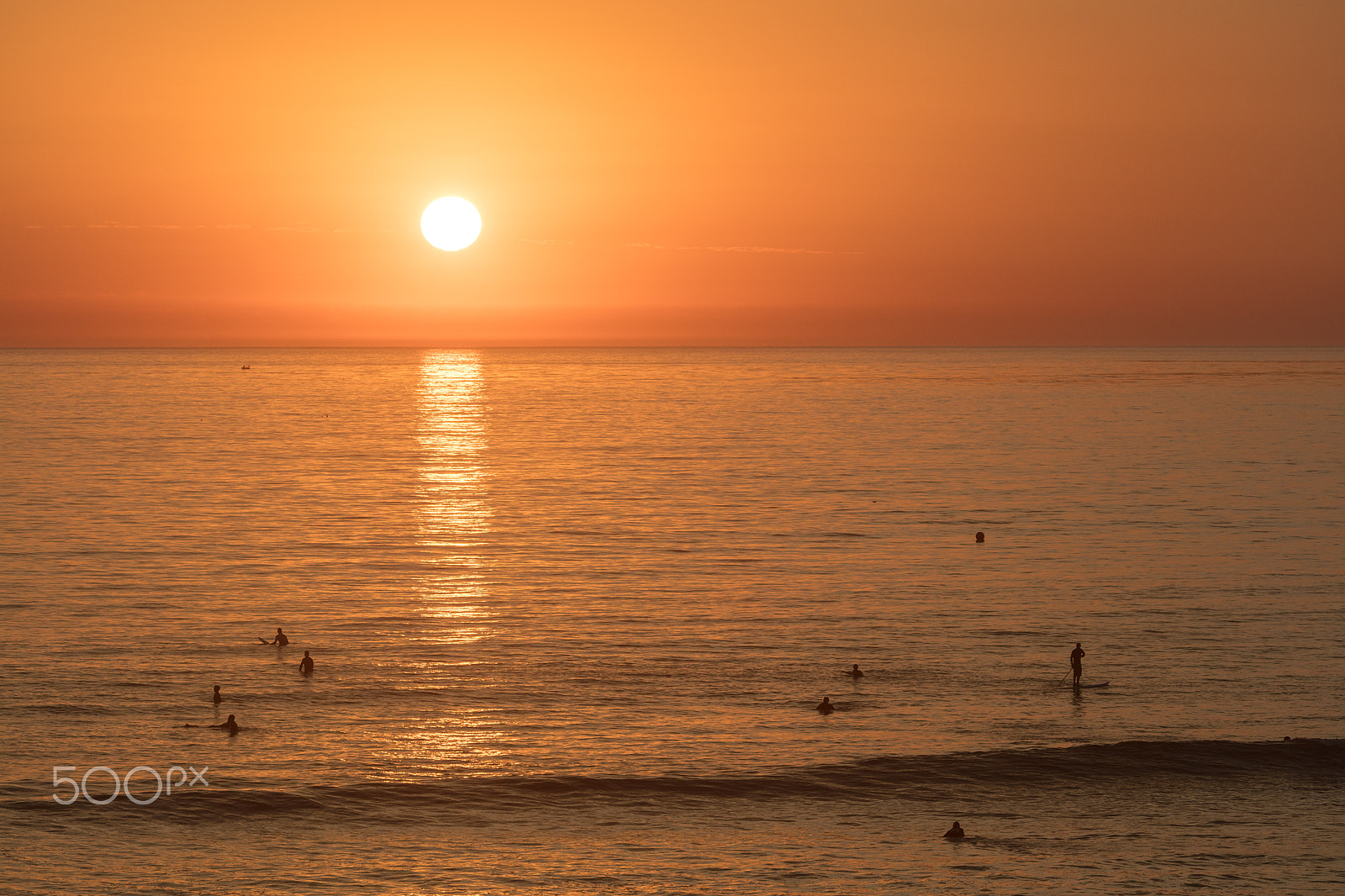 Canon EOS 5DS sample photo. Swimmers in san diego at sunset photography