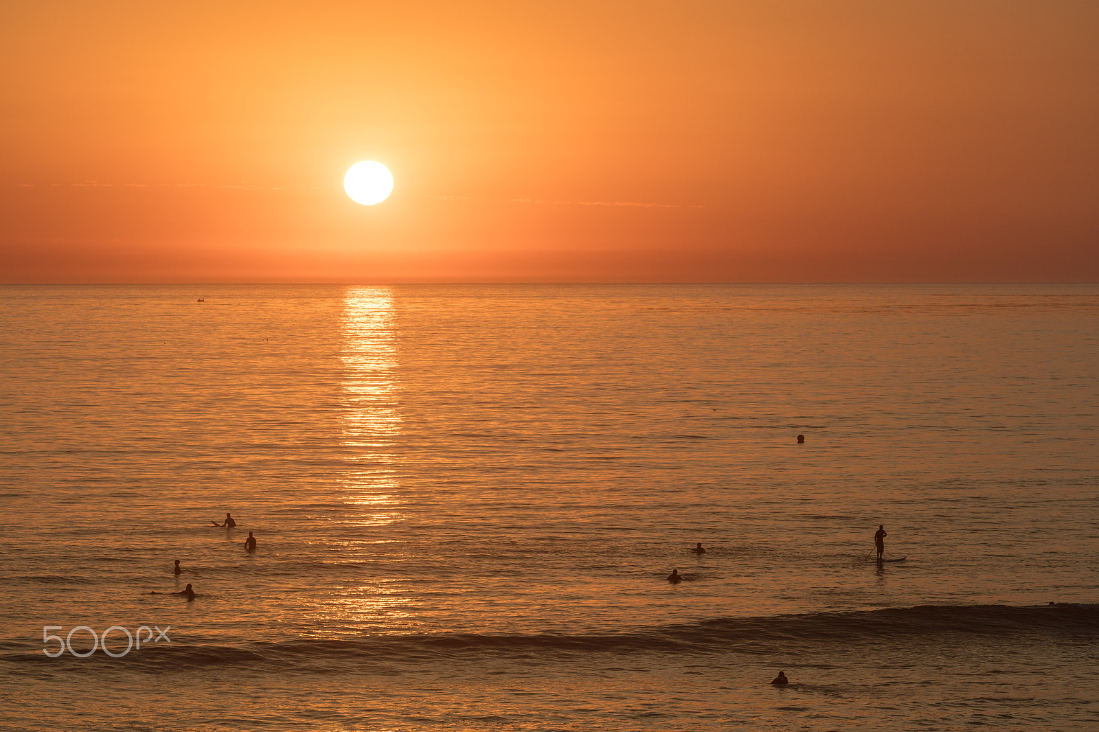 Canon EF 100-400mm F4.5-5.6L IS USM sample photo. Swimmers in san diego at sunset photography