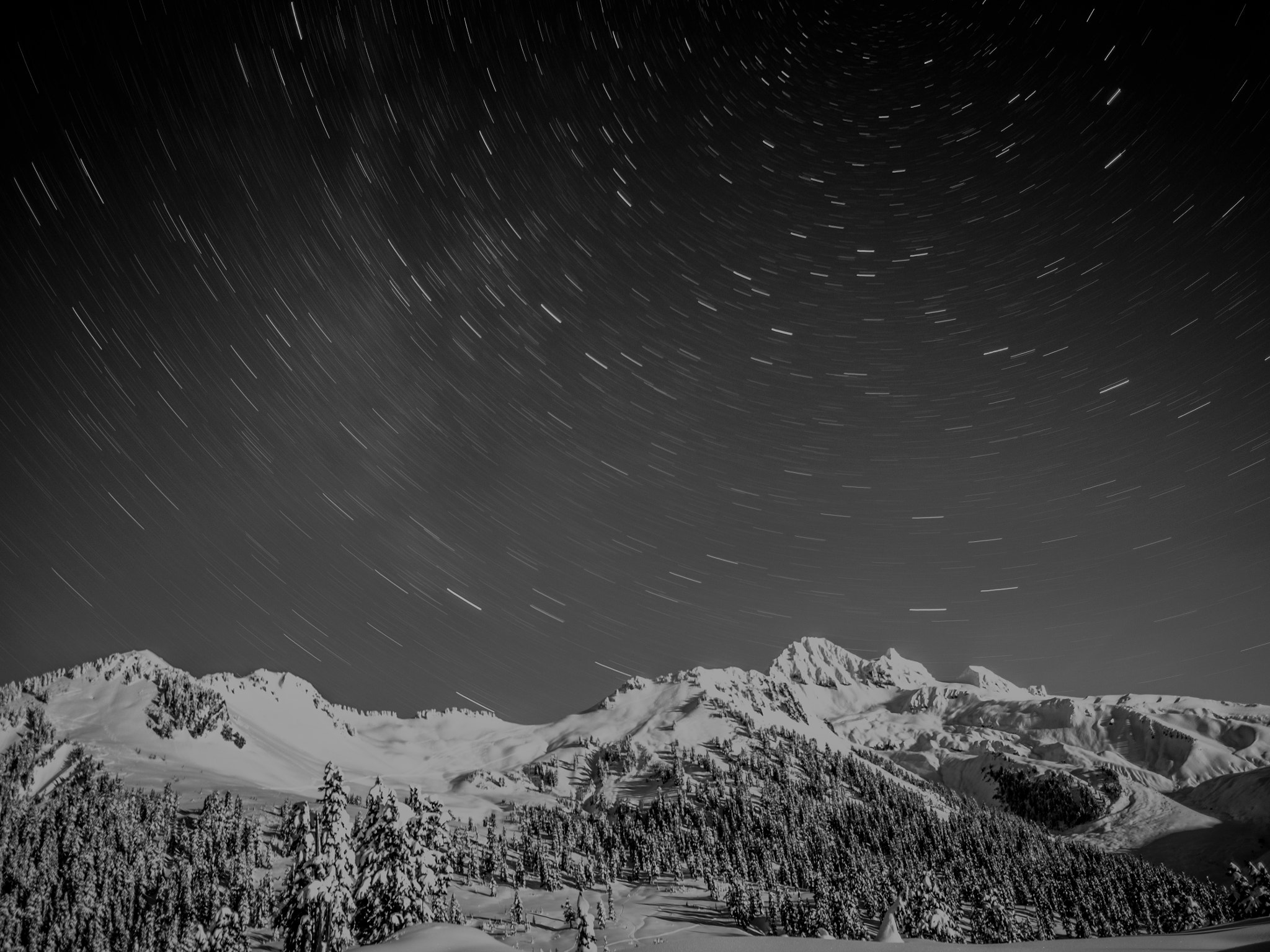 Olympus OM-D E-M10 + OLYMPUS M.12mm F2.0 sample photo. Star trails over garibaldi photography