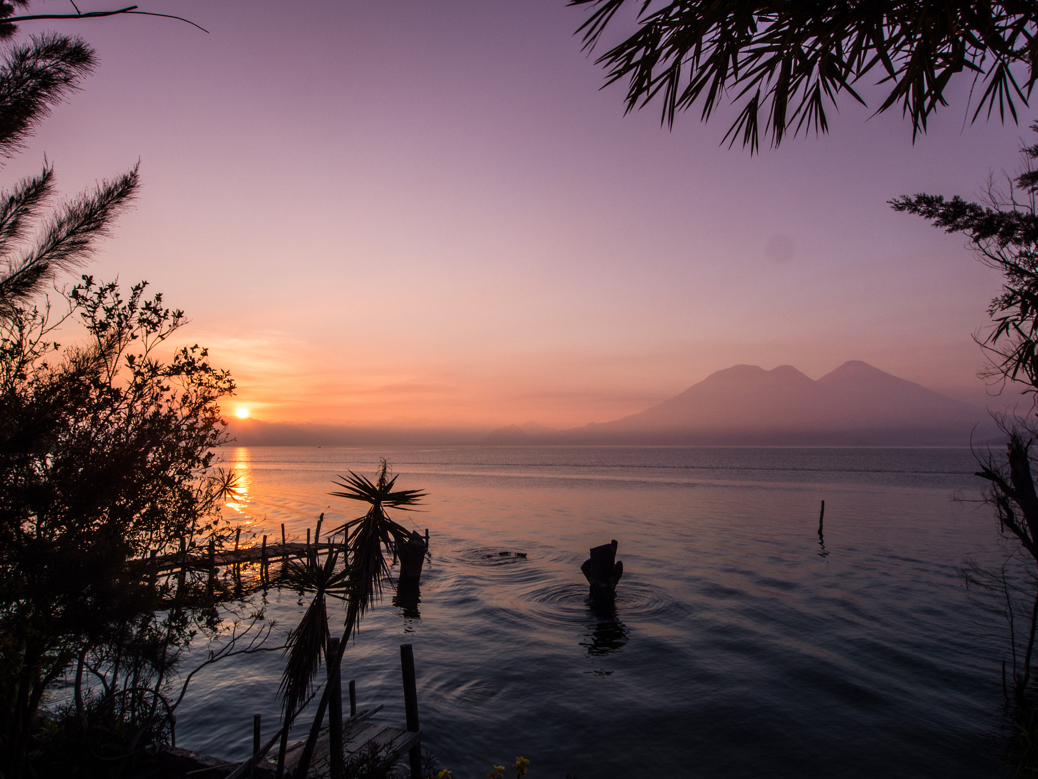 Olympus OM-D E-M5 + OLYMPUS M.9-18mm F4.0-5.6 sample photo. Lake atitlan sunset photography