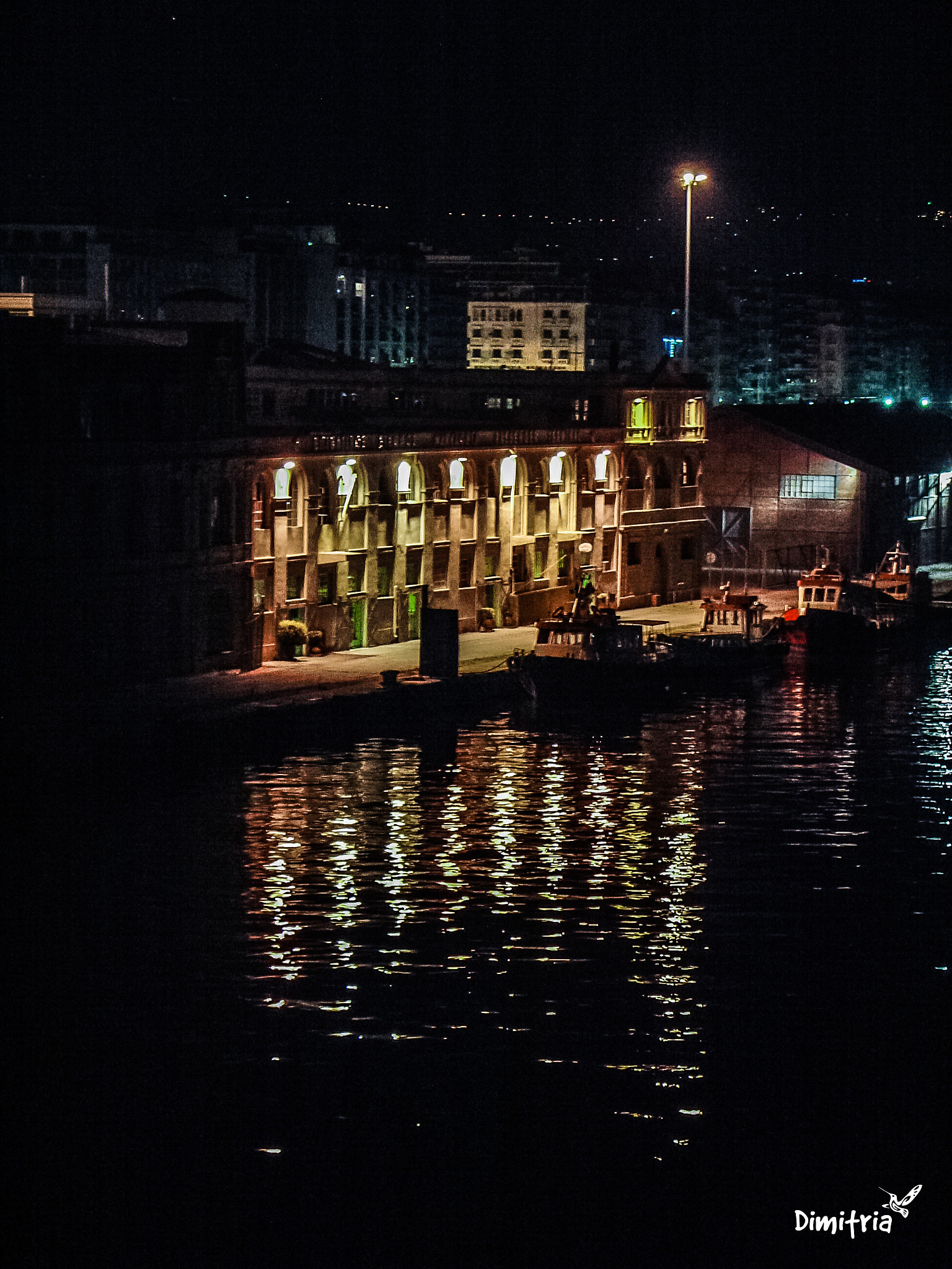 Sony DSC-V1 sample photo. Night at the port photography