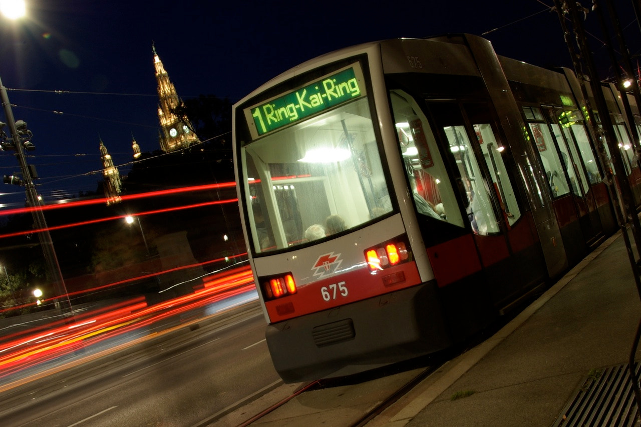 Pentax K10D sample photo. Tram photography