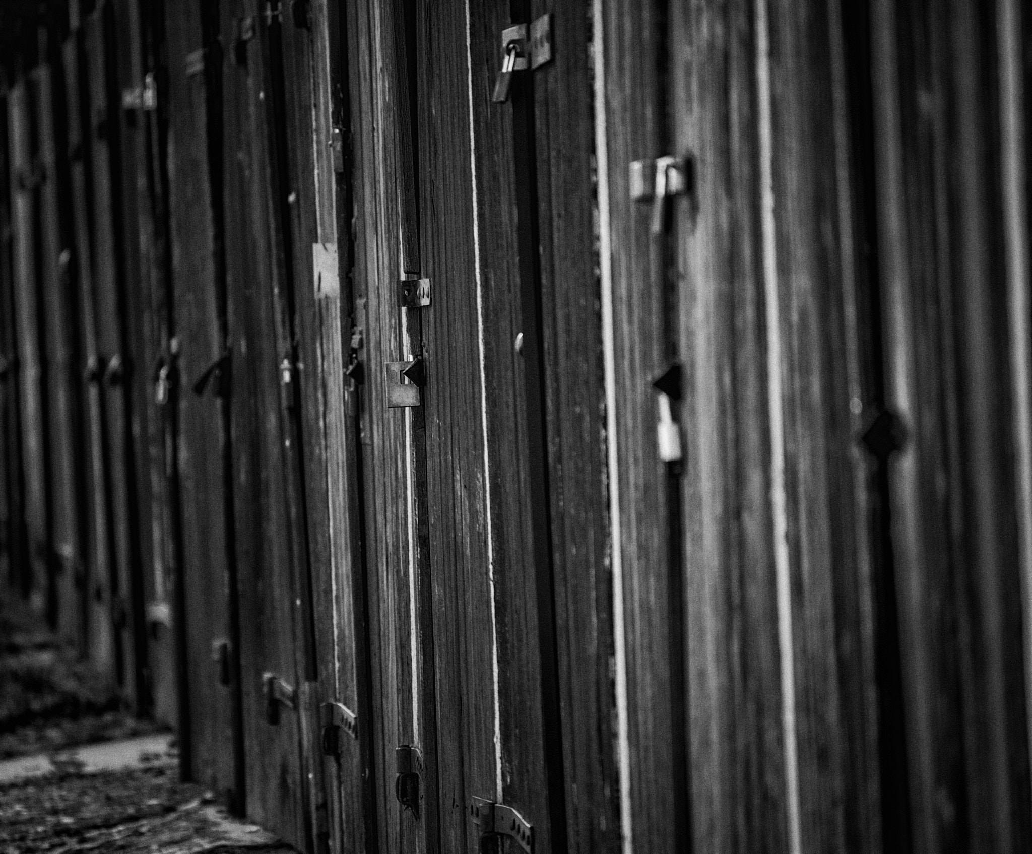 Canon EOS 30D sample photo. Row of garages photography