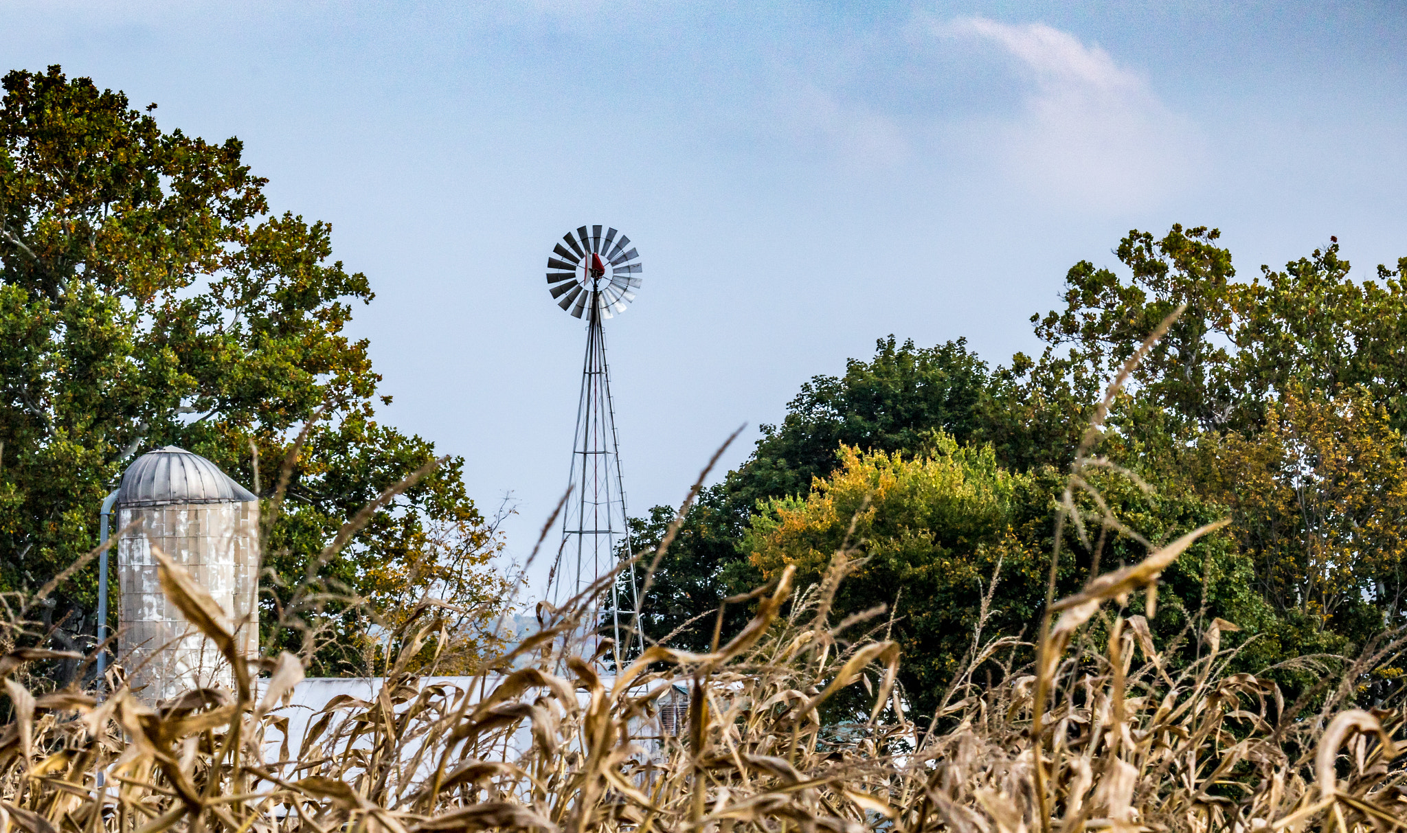 Canon EF 100-400mm F4.5-5.6L IS USM sample photo. Silo and windmill photography
