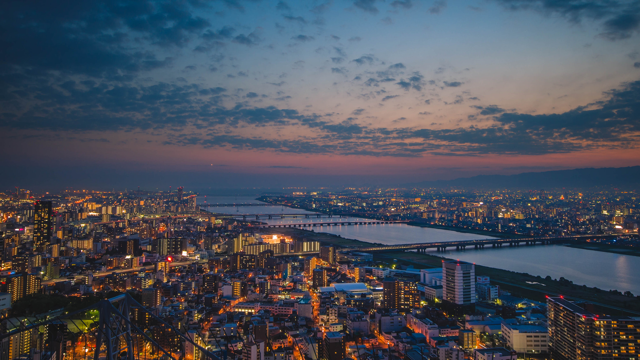 Pentax K-1 + Sigma AF 10-20mm F4-5.6 EX DC sample photo. Oosaka sunset photography