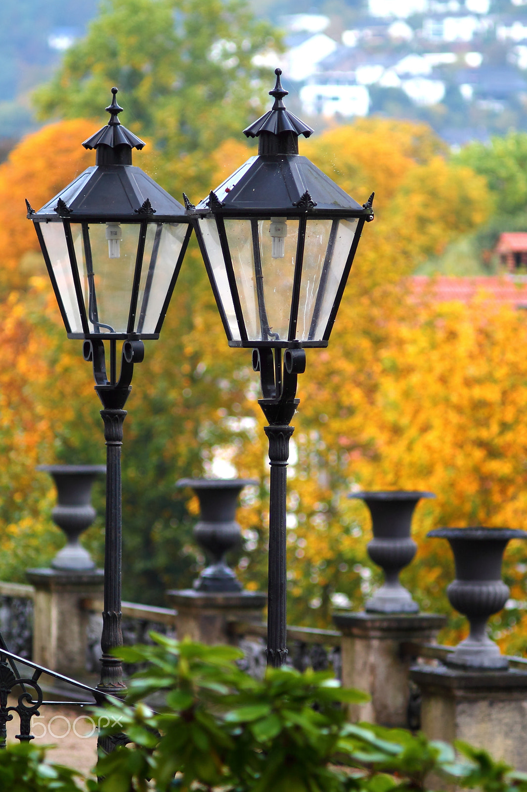 Canon EF 35-80mm f/4-5.6 sample photo. Fall scene with old street lights. photography