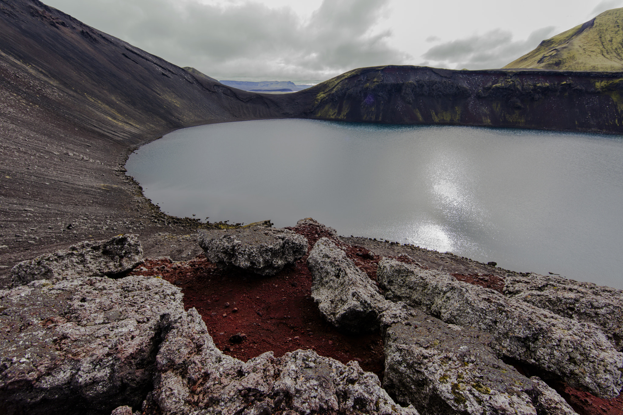 Canon EF 14mm F2.8L II USM sample photo. Bláhylur (blue pool) or hnausapollur crater lake, iceland photography