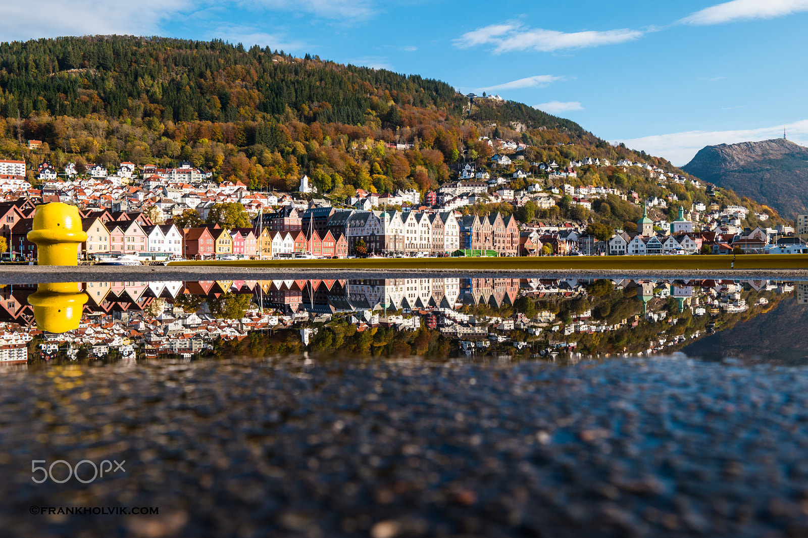 Samsung NX 16-50mm F2.0-2.8 S ED OIS sample photo. Bryggen in reflection photography