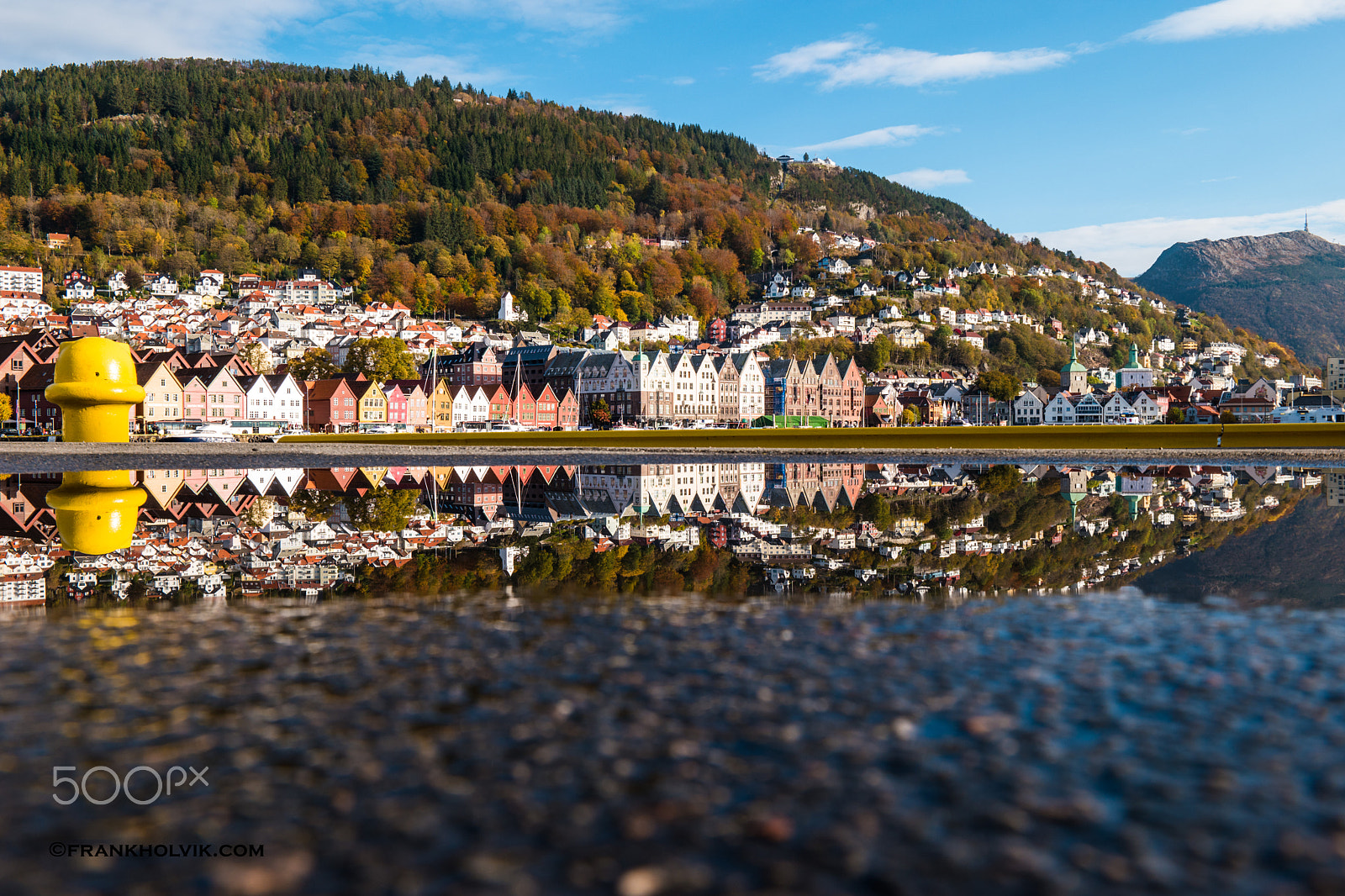 Samsung NX 16-50mm F2.0-2.8 S ED OIS sample photo. Bryggen in reflection photography