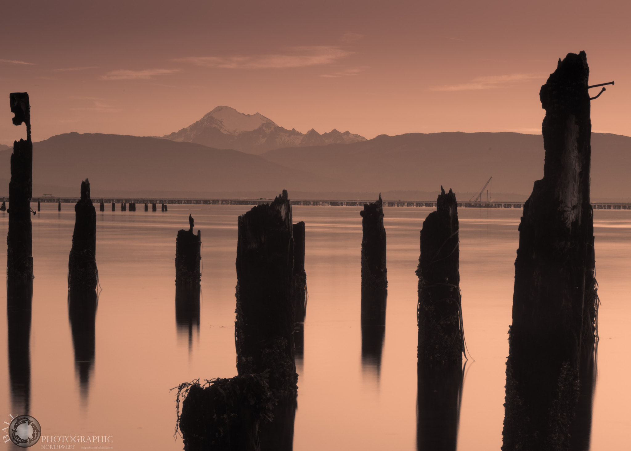 Nikon D90 + AF Nikkor 70-210mm f/4-5.6 sample photo. Mt baker sunrise sepia photography