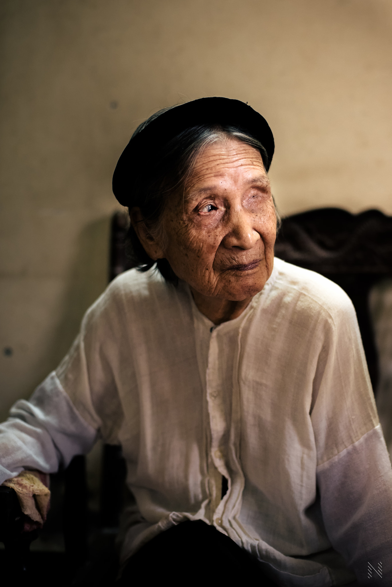 Nikon D750 + AF Nikkor 50mm f/1.4 sample photo. A hundred years old lady photography