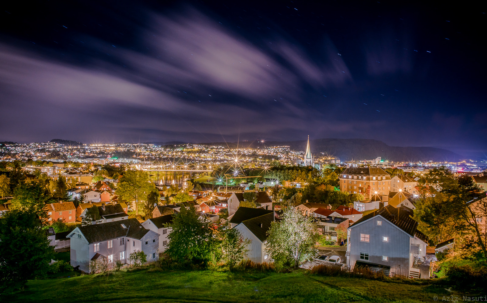 Sony a7R II + Canon EF 40mm F2.8 STM sample photo. Trondheim night from kristiantsen photography