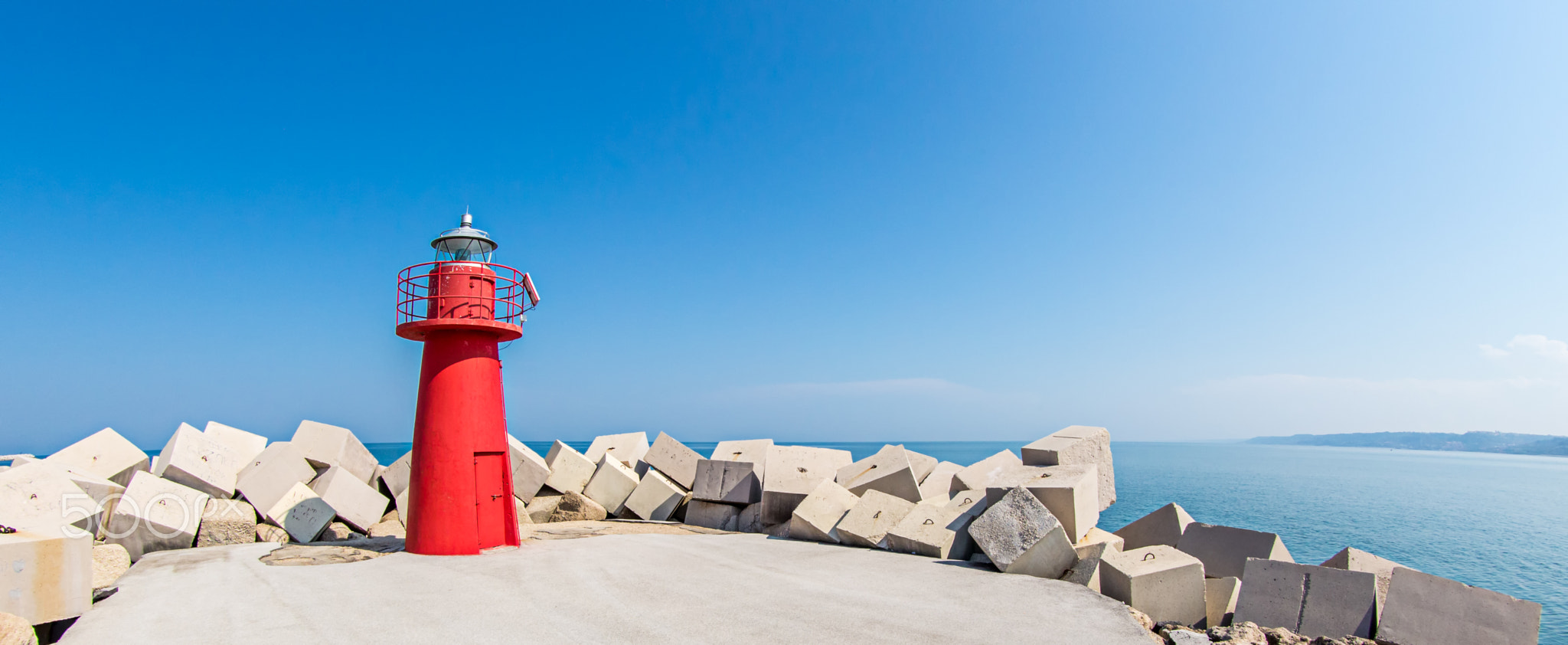 South Wharf Red Beacon, port of Ortona, Italy