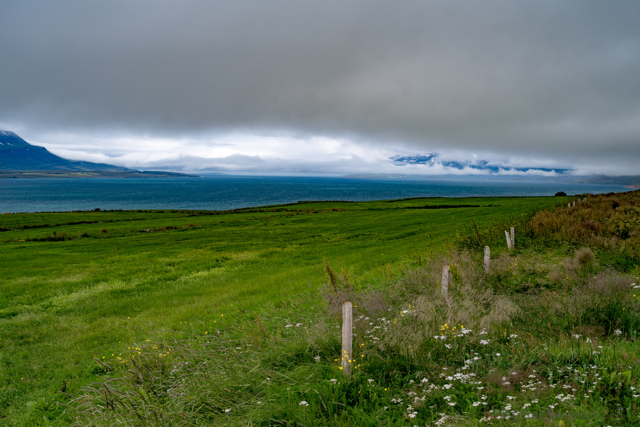 Pentax K-1 + Pentax smc FA 43mm F1.9 Limited sample photo. Thick clouds over eyjafjörður meadow photography