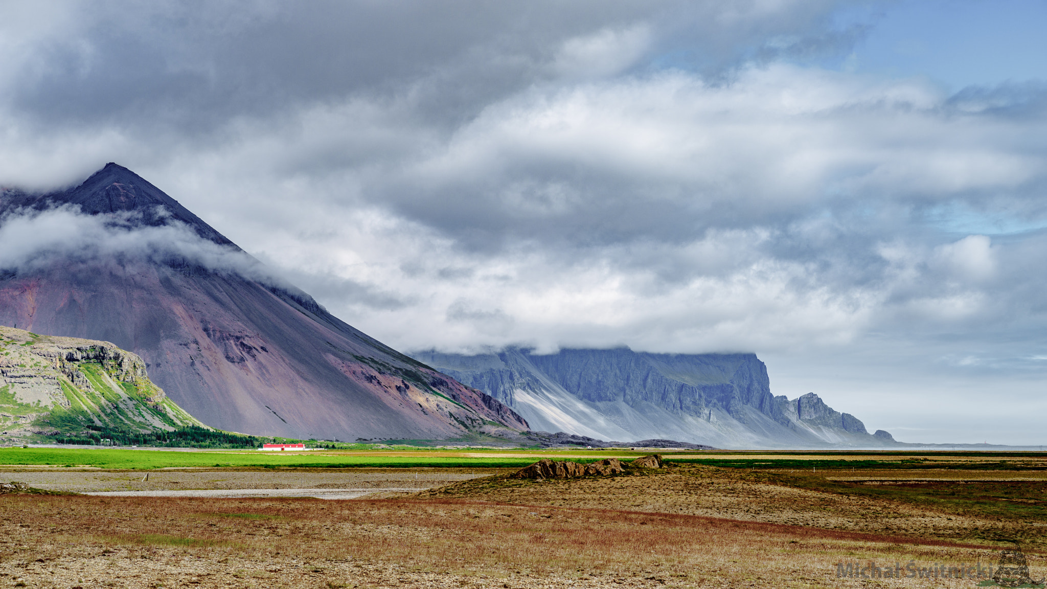 Pentax K-1 sample photo. Icelandic plane and purple lava mountain photography