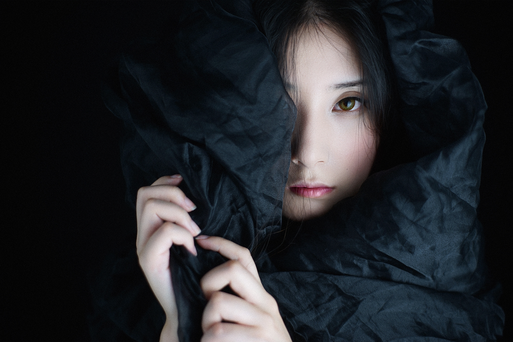 Sony a99 II + Minolta AF 50mm F1.4 [New] sample photo. Beauty in black veil photography