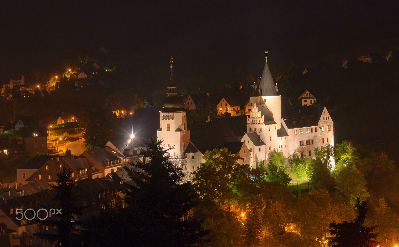 Sony SLT-A77 sample photo. Castle schwarzenberg at night photography
