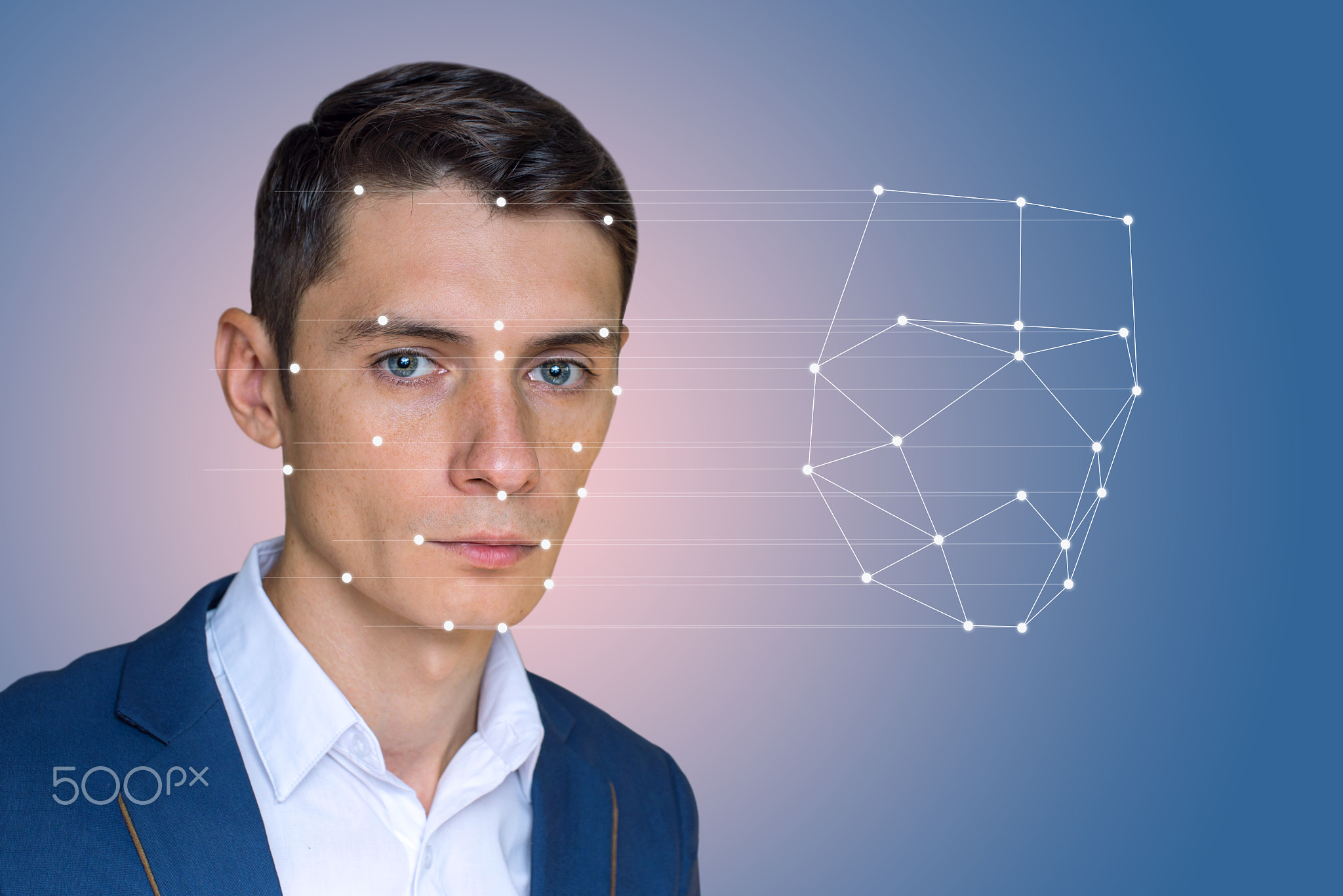 Biometric verification man face recognition