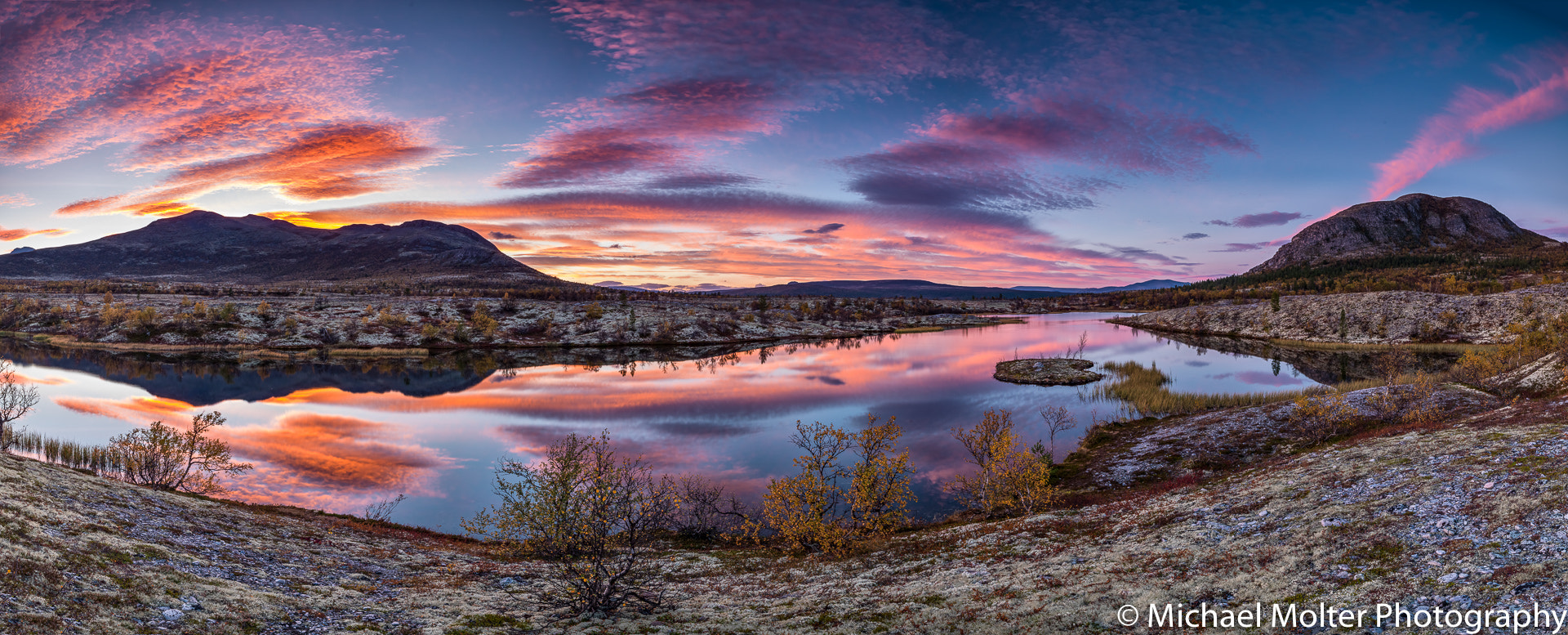 Hasselblad H4D sample photo. Panorama sunset over dørålen photography