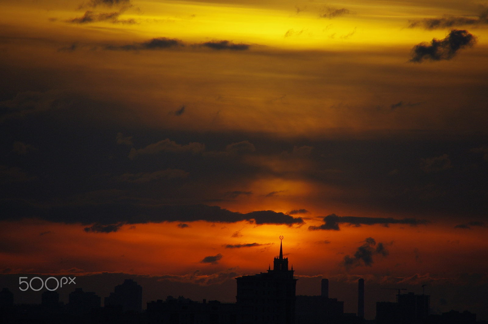 Pentax K-x sample photo. October moscow sunset - 1 photography