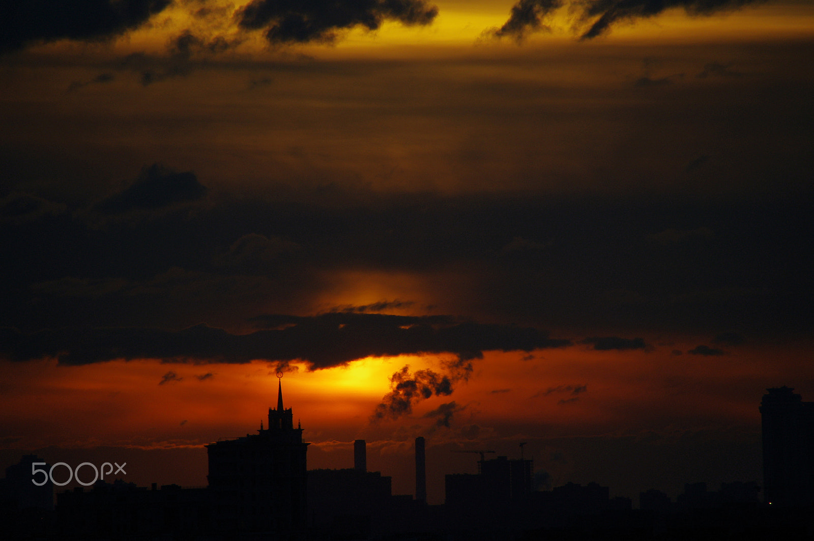 Pentax K-x sample photo. October moscow sunset - 2 photography
