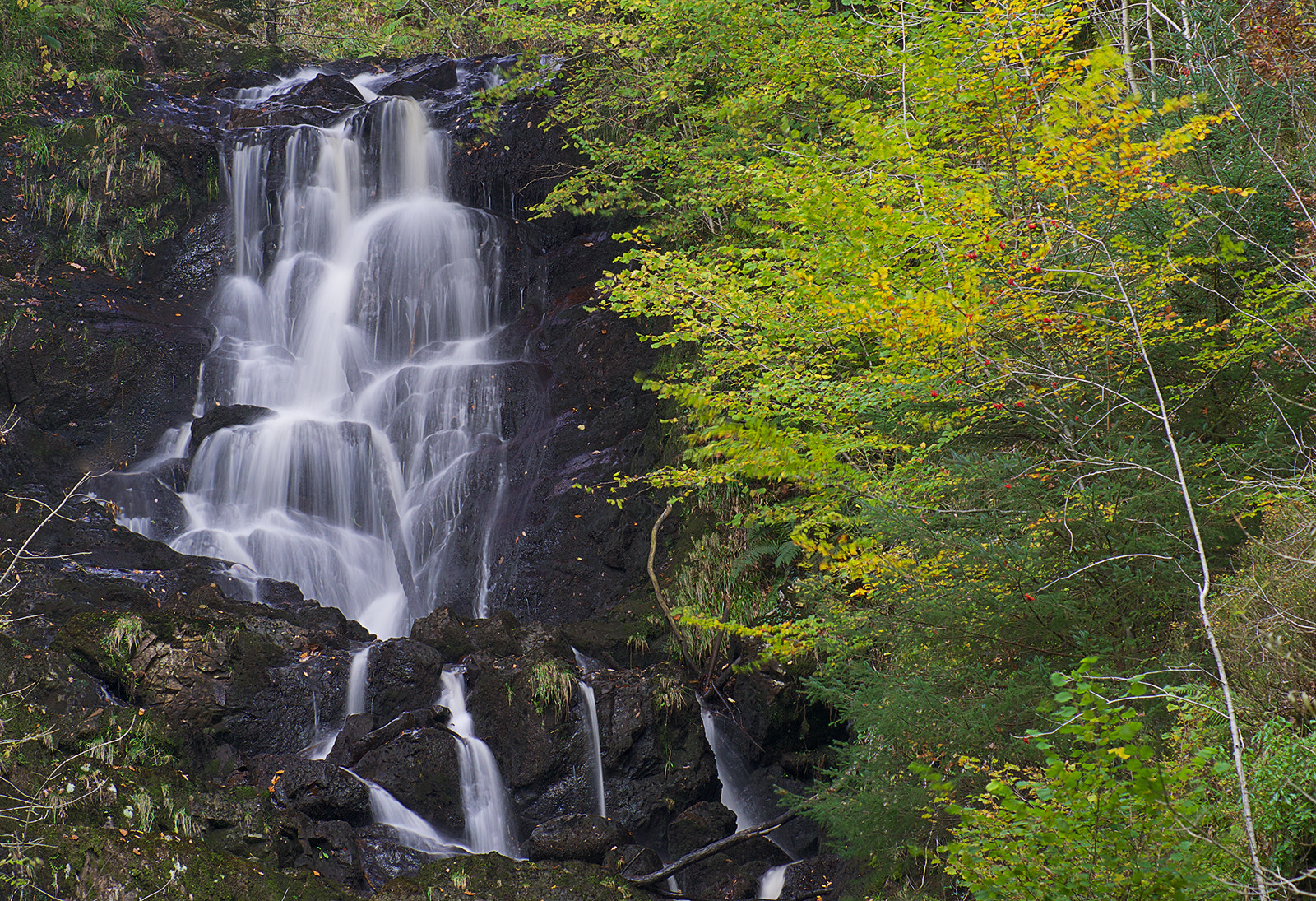 Sony 75-300mm F4.5-5.6 sample photo. Trossachs waterfall photography