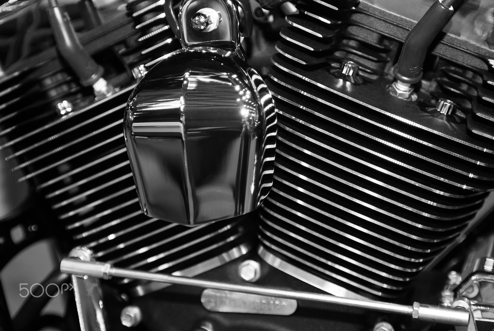 Nikon D80 + Sigma 24-70mm F2.8 EX DG Macro sample photo. Harley davidson engine photography