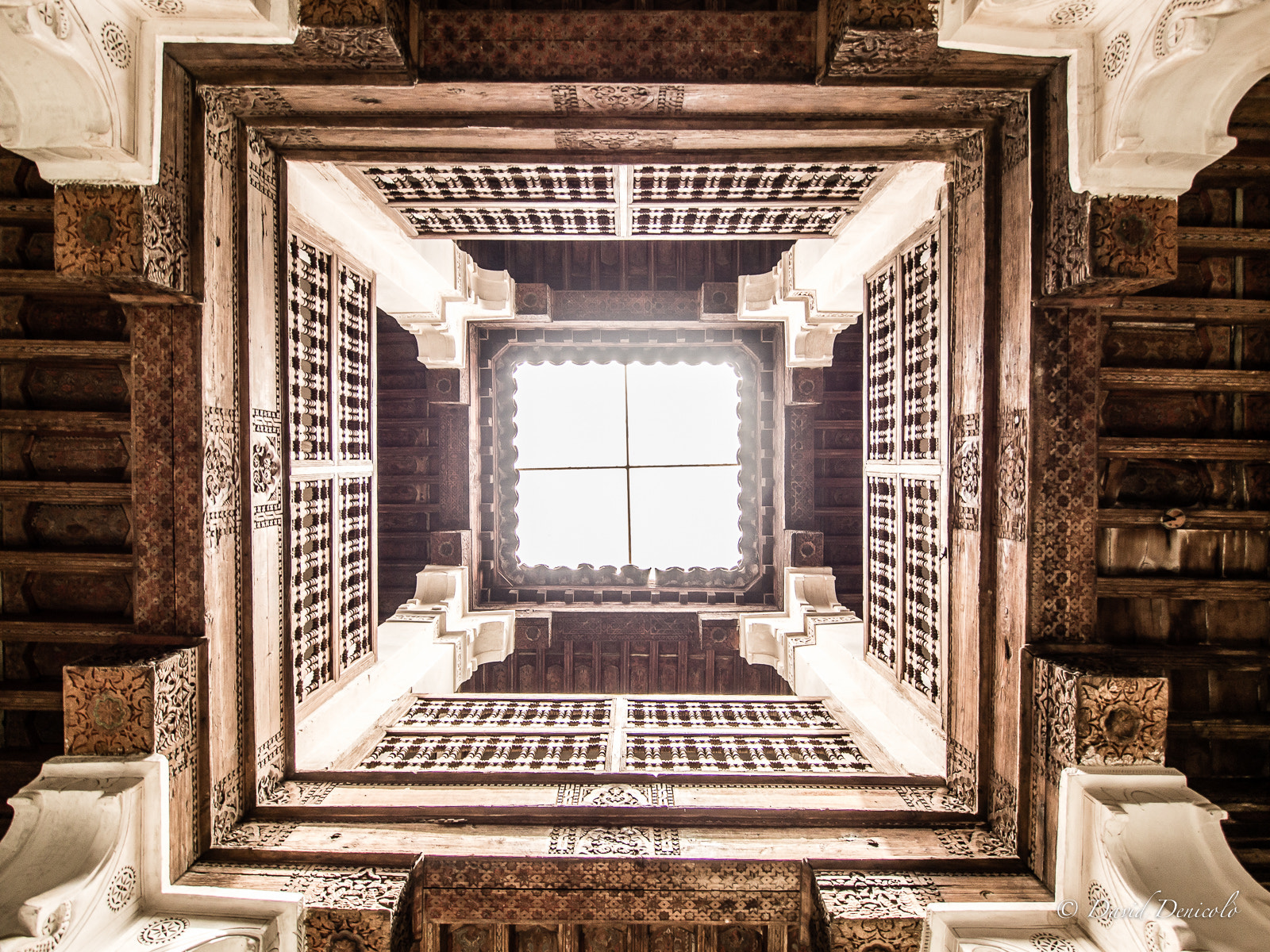 OLYMPUS M.9-18mm F4.0-5.6 sample photo. Madrasa ben youssef from bottom photography