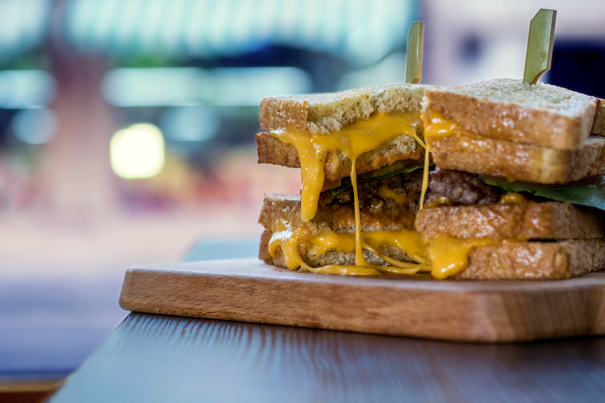 40mm f/2.8G sample photo. Burger with a view photography