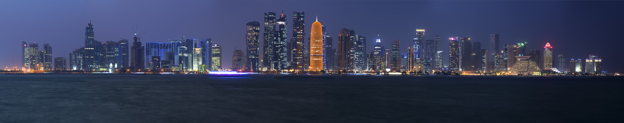Nikon D750 + AF Nikkor 70-210mm f/4-5.6D sample photo. Doha skyline panorama photography