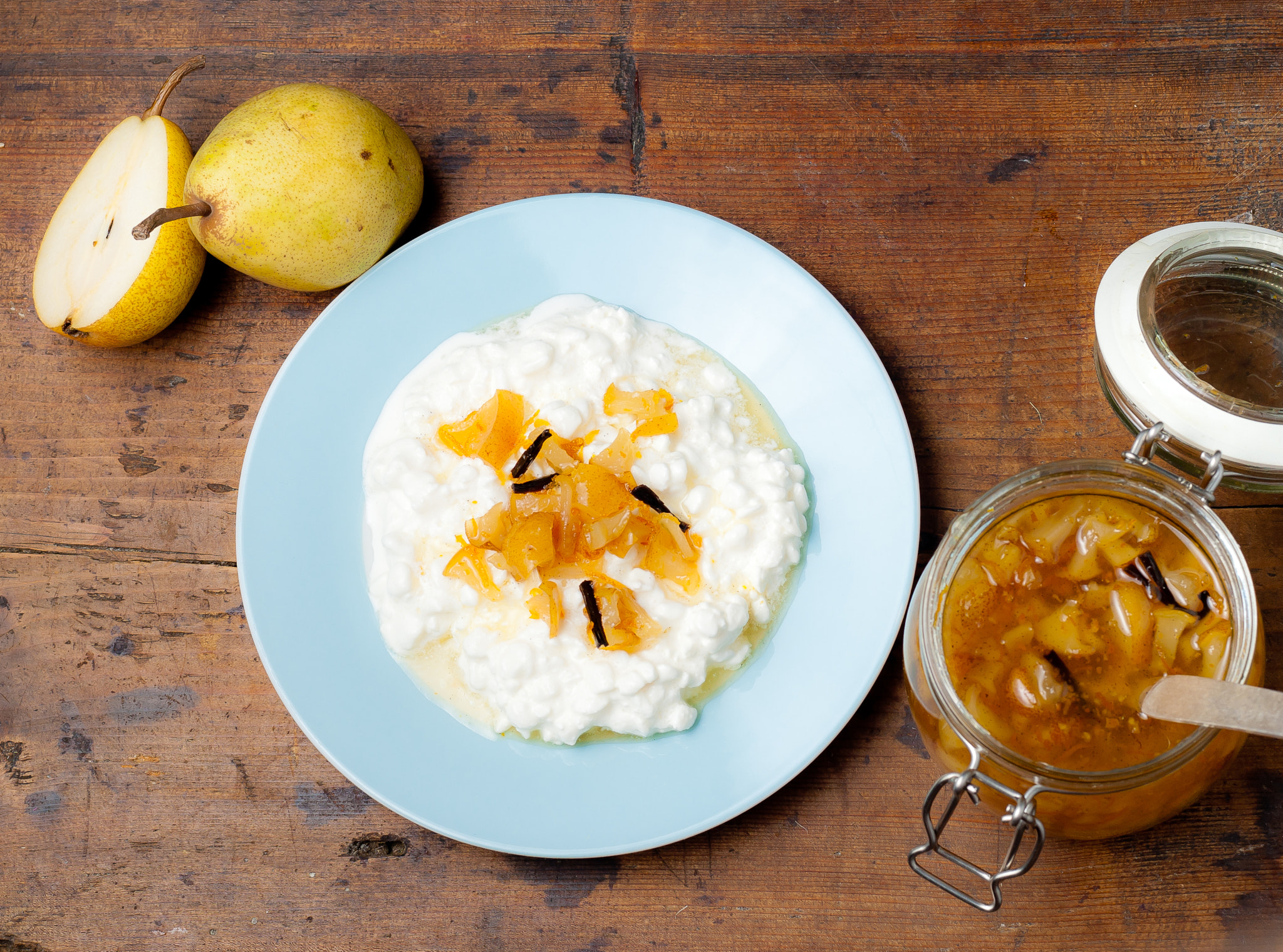 Nikon D200 sample photo. Cottage cheese with pear jam photography