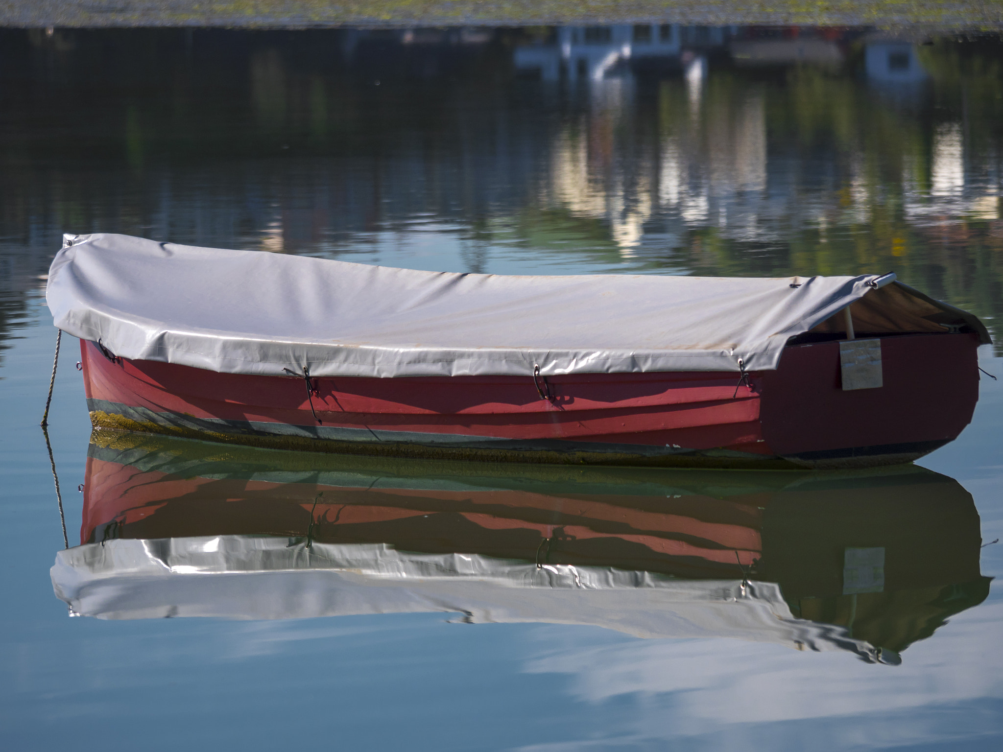 Panasonic Lumix DMC-GX8 sample photo. Moored red boat photography