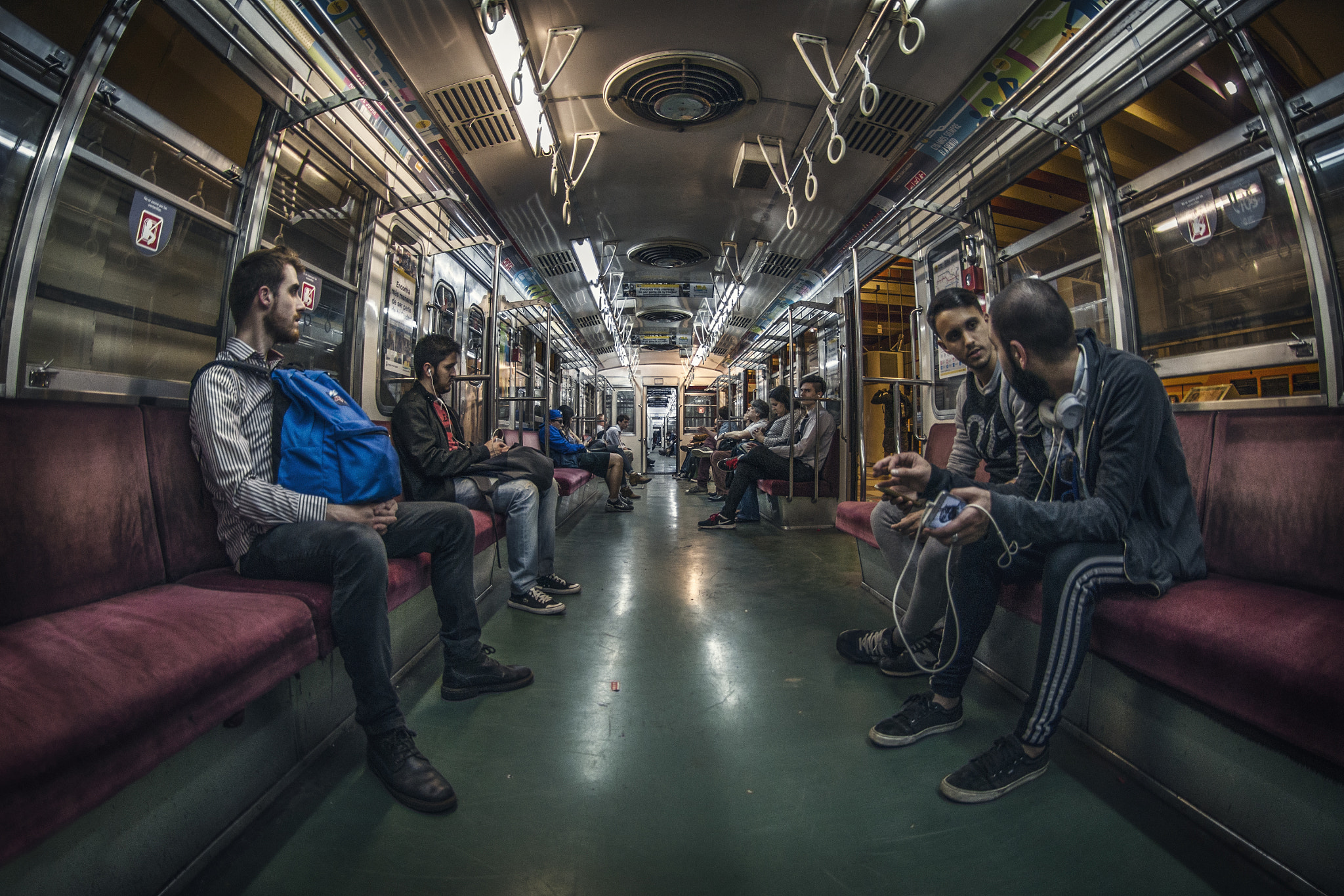 Nikon D800 + Nikon AF DX Fisheye-Nikkor 10.5mm F2.8G ED sample photo. Subte b combinación linea c constitución retiro photography