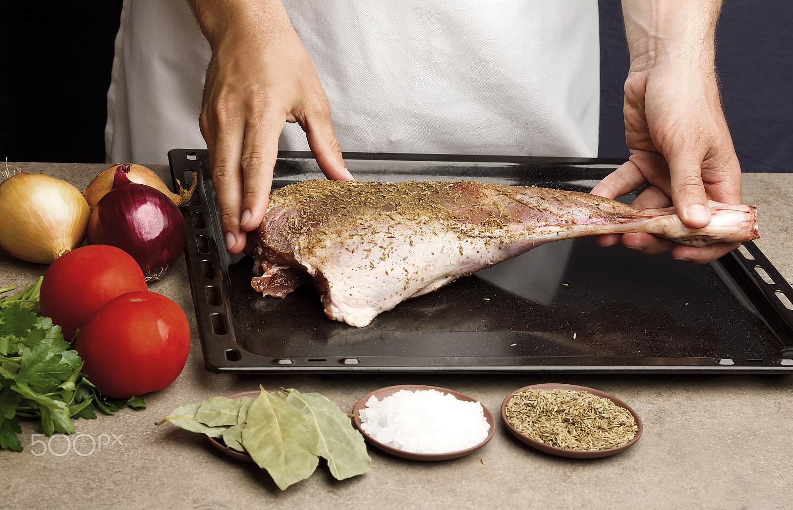 Canon EF 24-85mm F3.5-4.5 USM sample photo. Preparing the meat a lamb photography