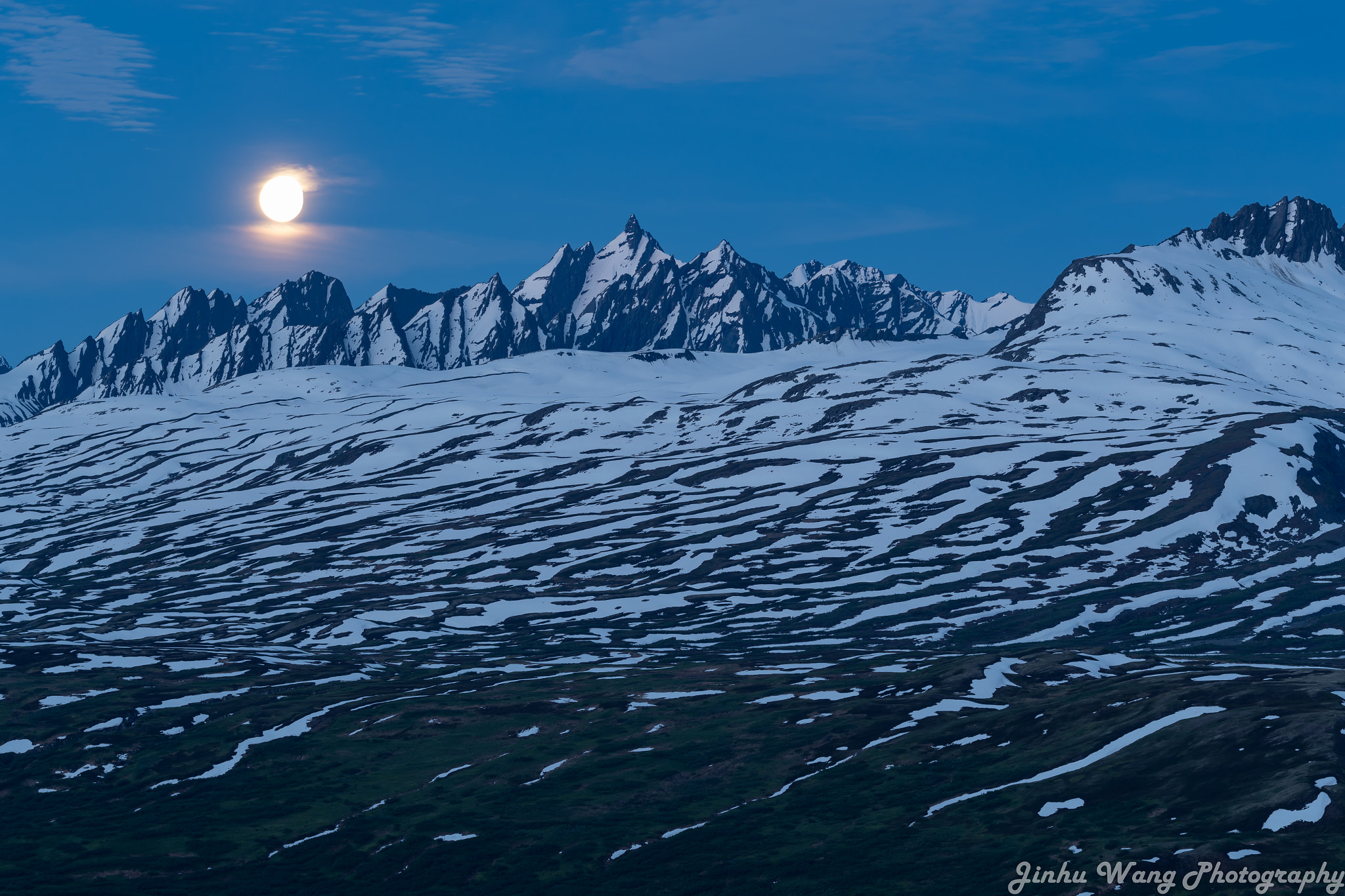 Canon EF 135mm F2L USM sample photo. Snow mountains under midnight moon photography