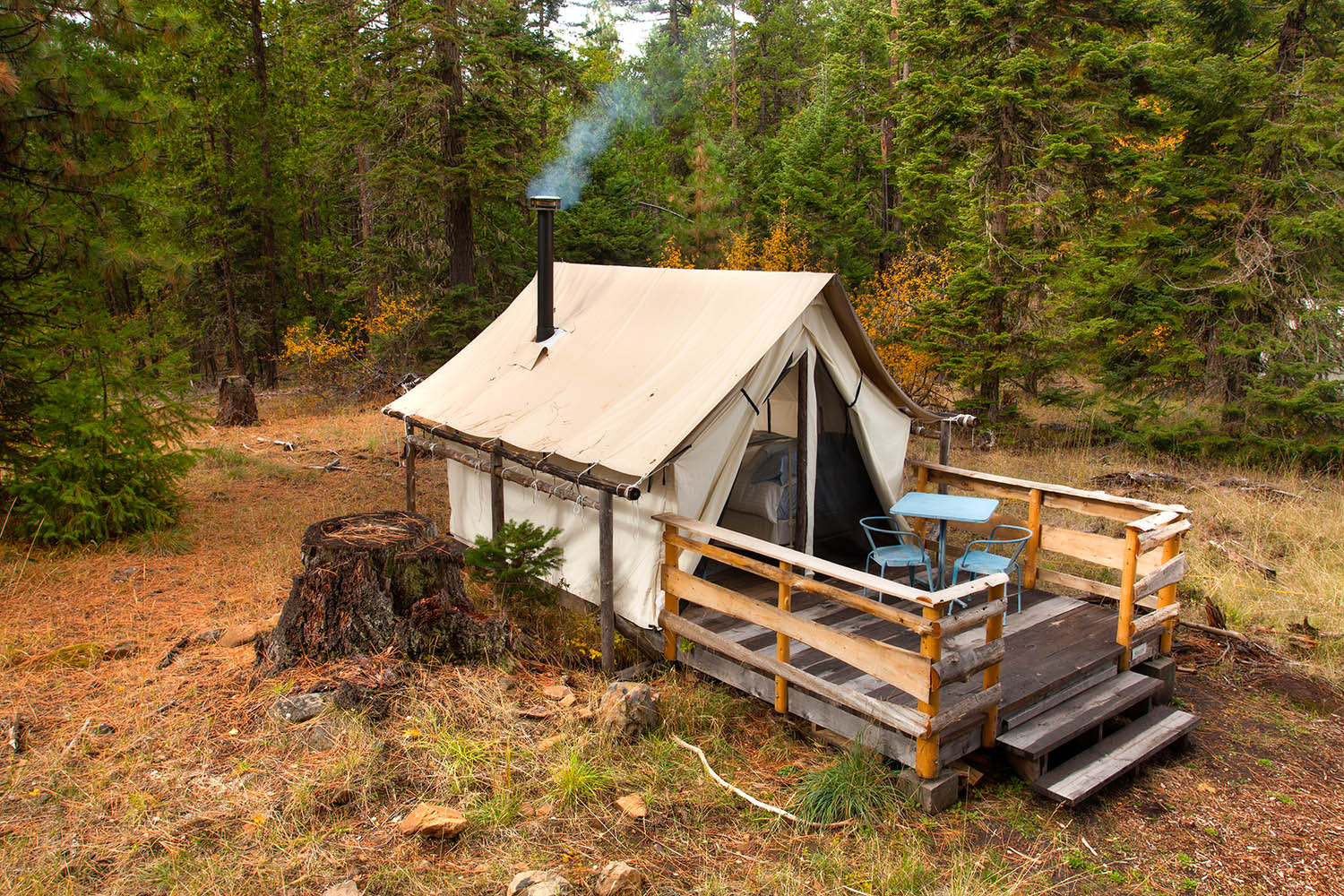 Canon EF 17-35mm f/2.8L sample photo. One of the wall tents at willow-witt ranch. this one is named "raven". photography