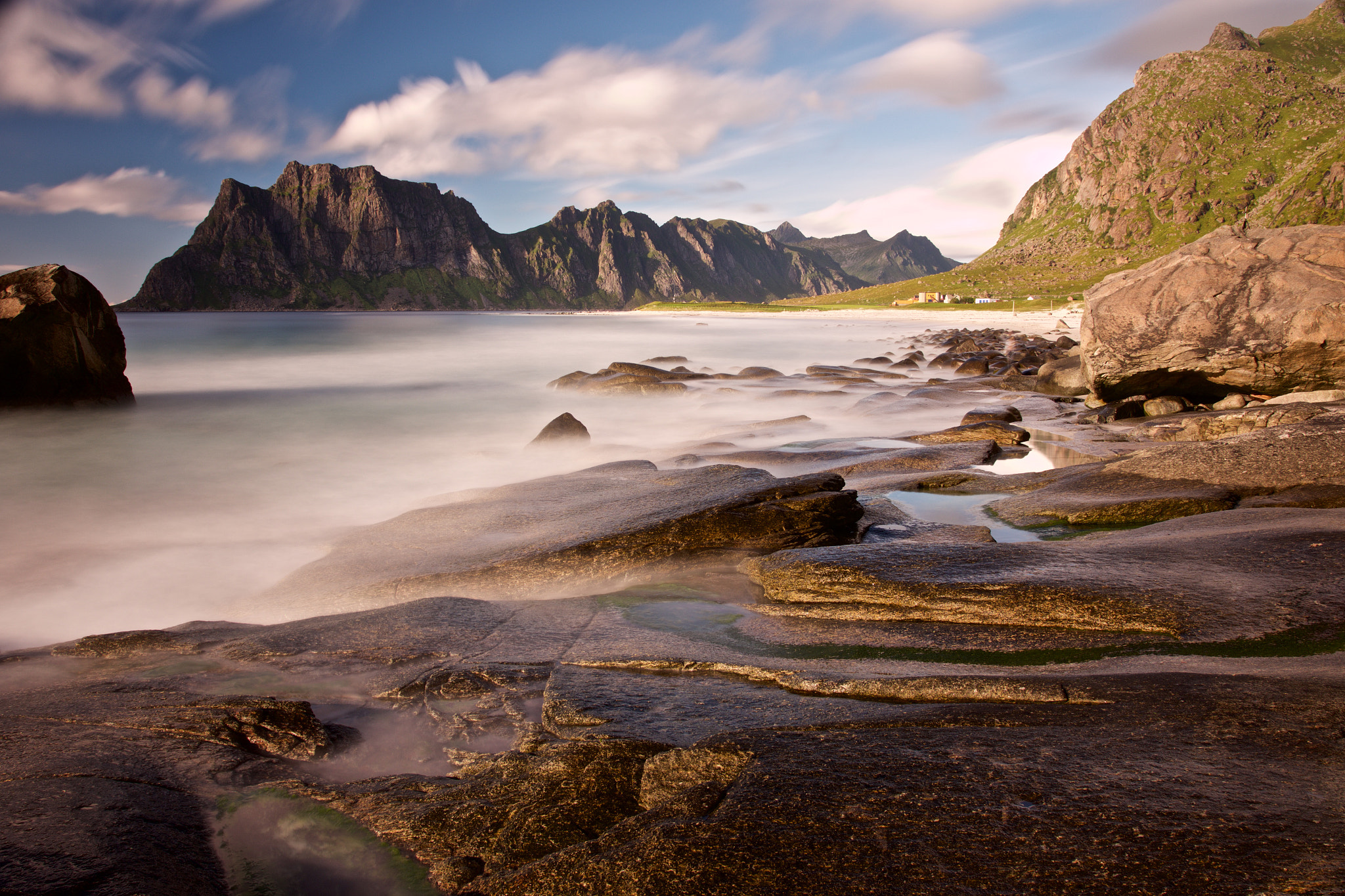 Sigma 18-35mm f/1.8 DC HSM sample photo. Lofoten bay at sunset photography