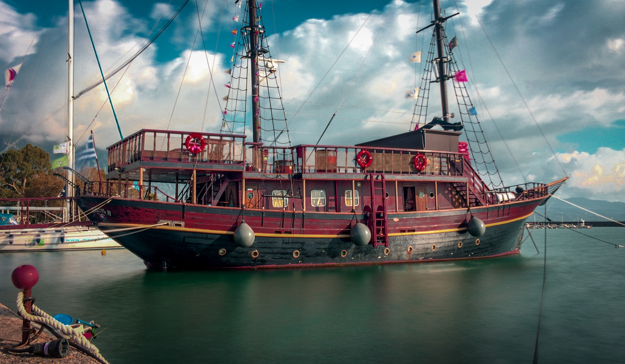 Apple iPhone sample photo. Pirate boat in kalamata greece. photography