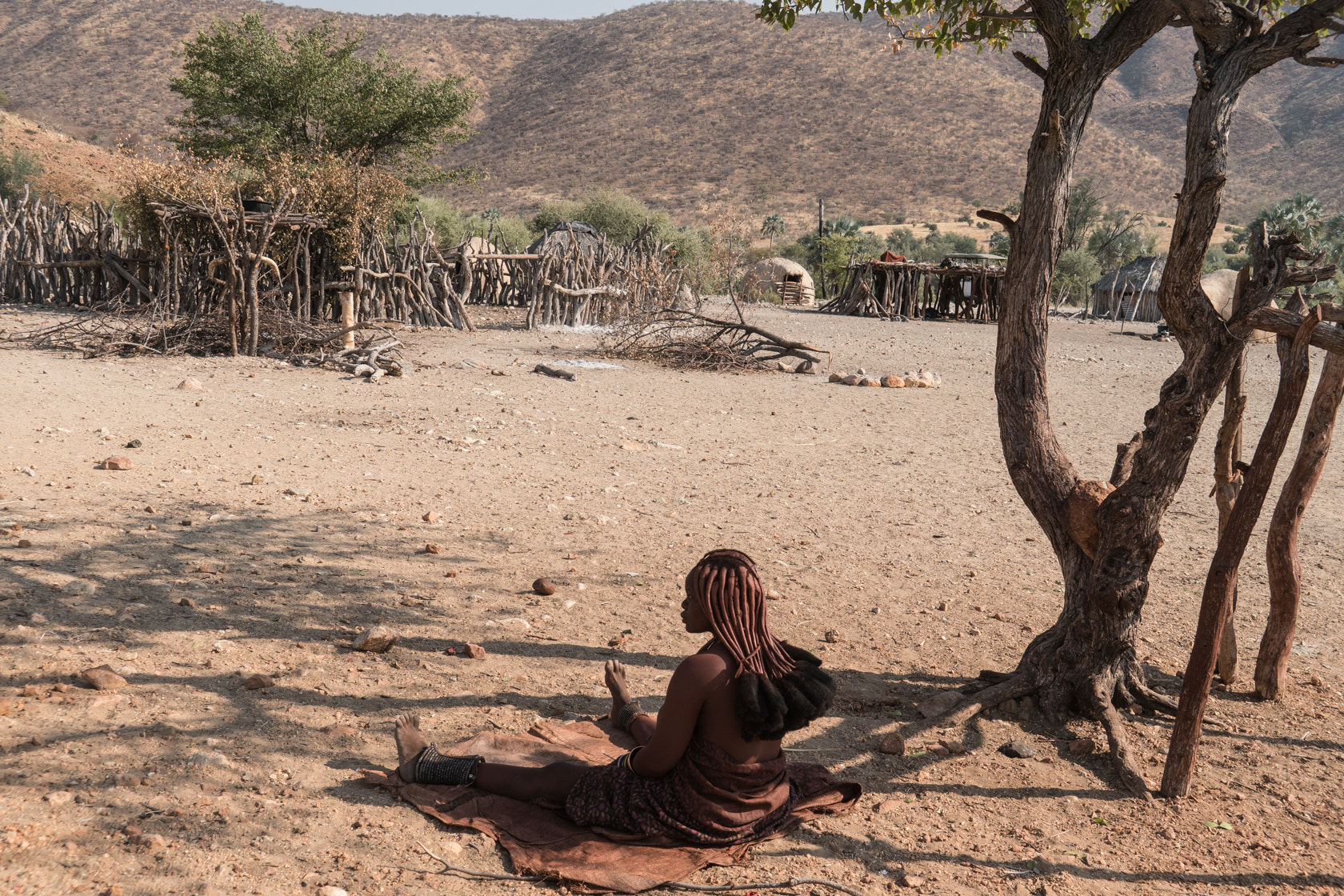 Sony E 18-200mm F3.5-6.3 OSS sample photo. Silent himba village, kunene river, namibia photography