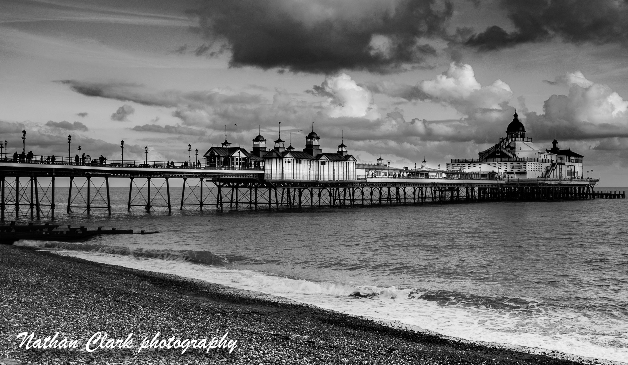 Nikon D750 sample photo. Eastbourne pier bw wmark photography