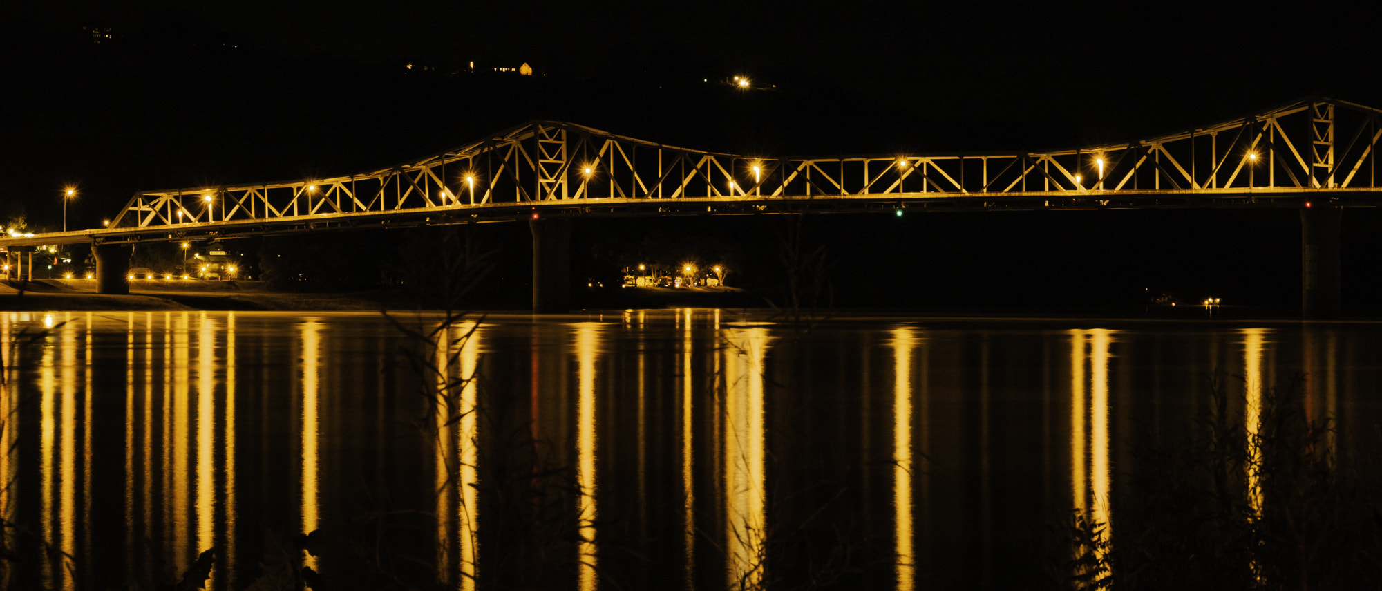 Pentax K20D sample photo. Bridge at night photography