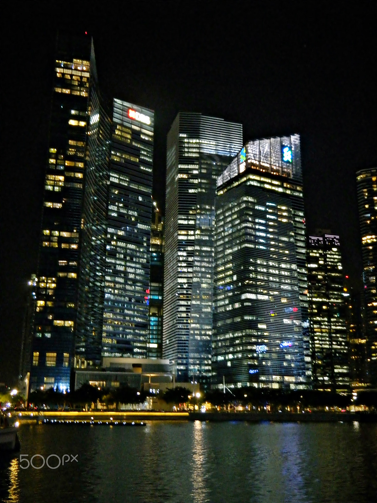Nikon Coolpix S1200pj sample photo. Night scene singapore, mar photography